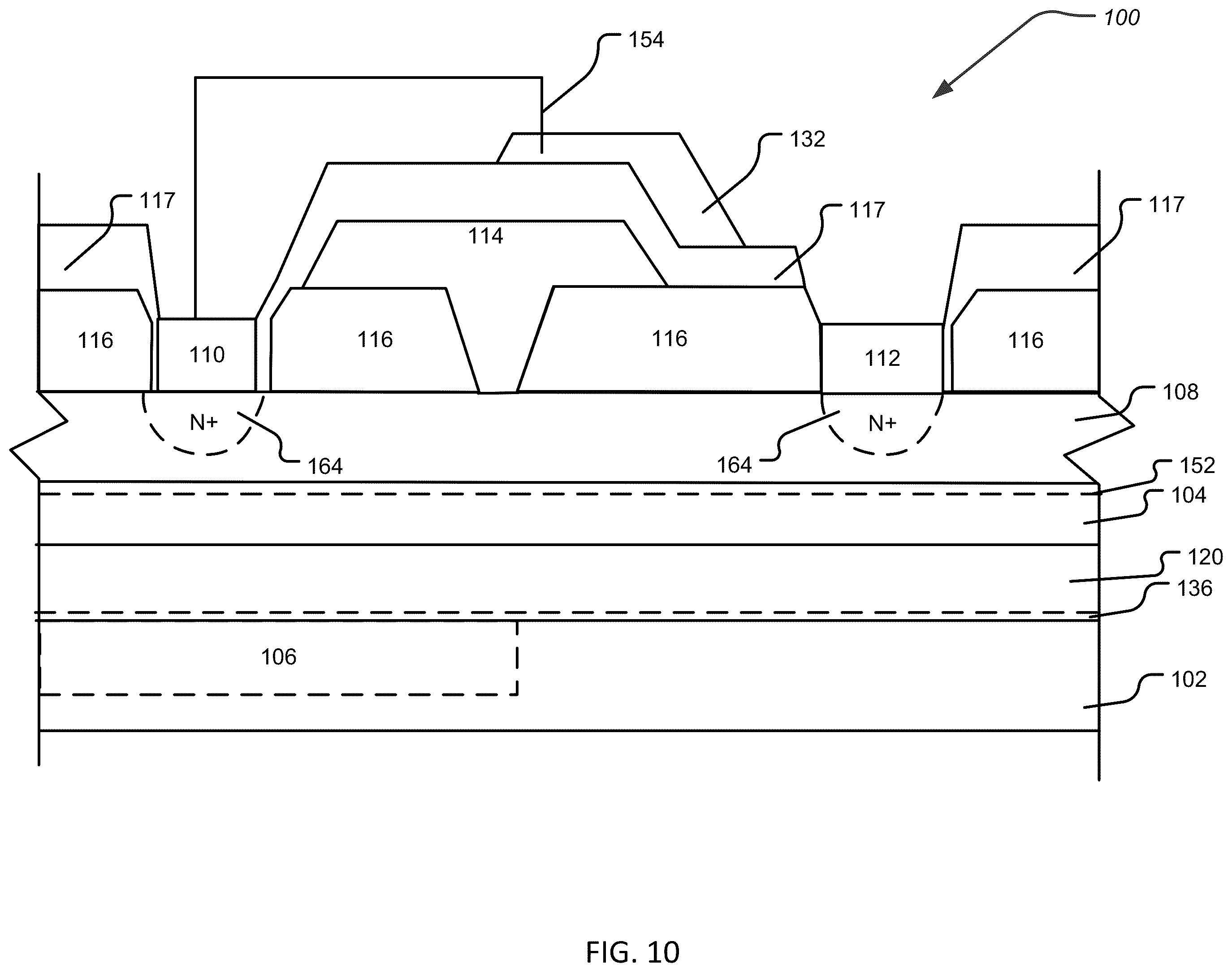Patent US12426293 Figure 10 – Group III-nitride transistors with back barrier structures and buried p-type layers and methods thereof