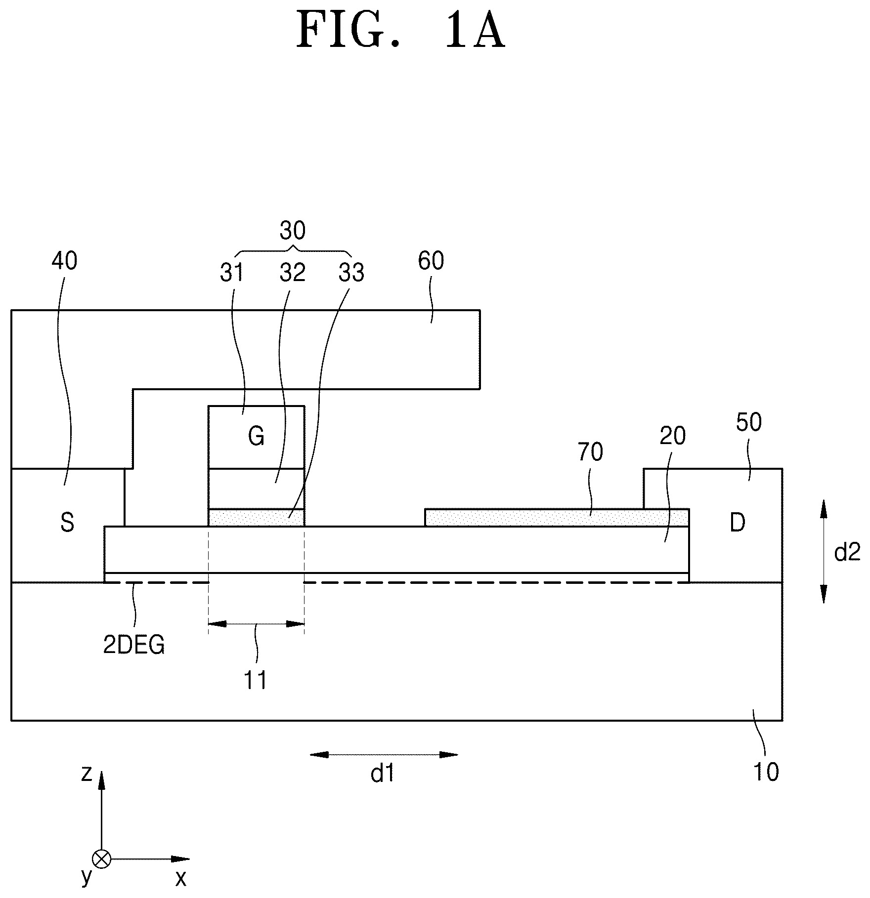 Patent US12426294 Figure 1 – High electron mobility transistor