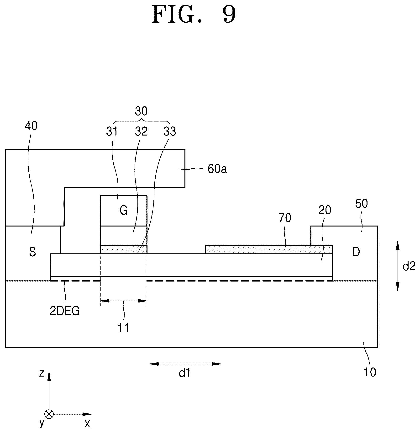 Patent US12426294 Figure 11 – High electron mobility transistor