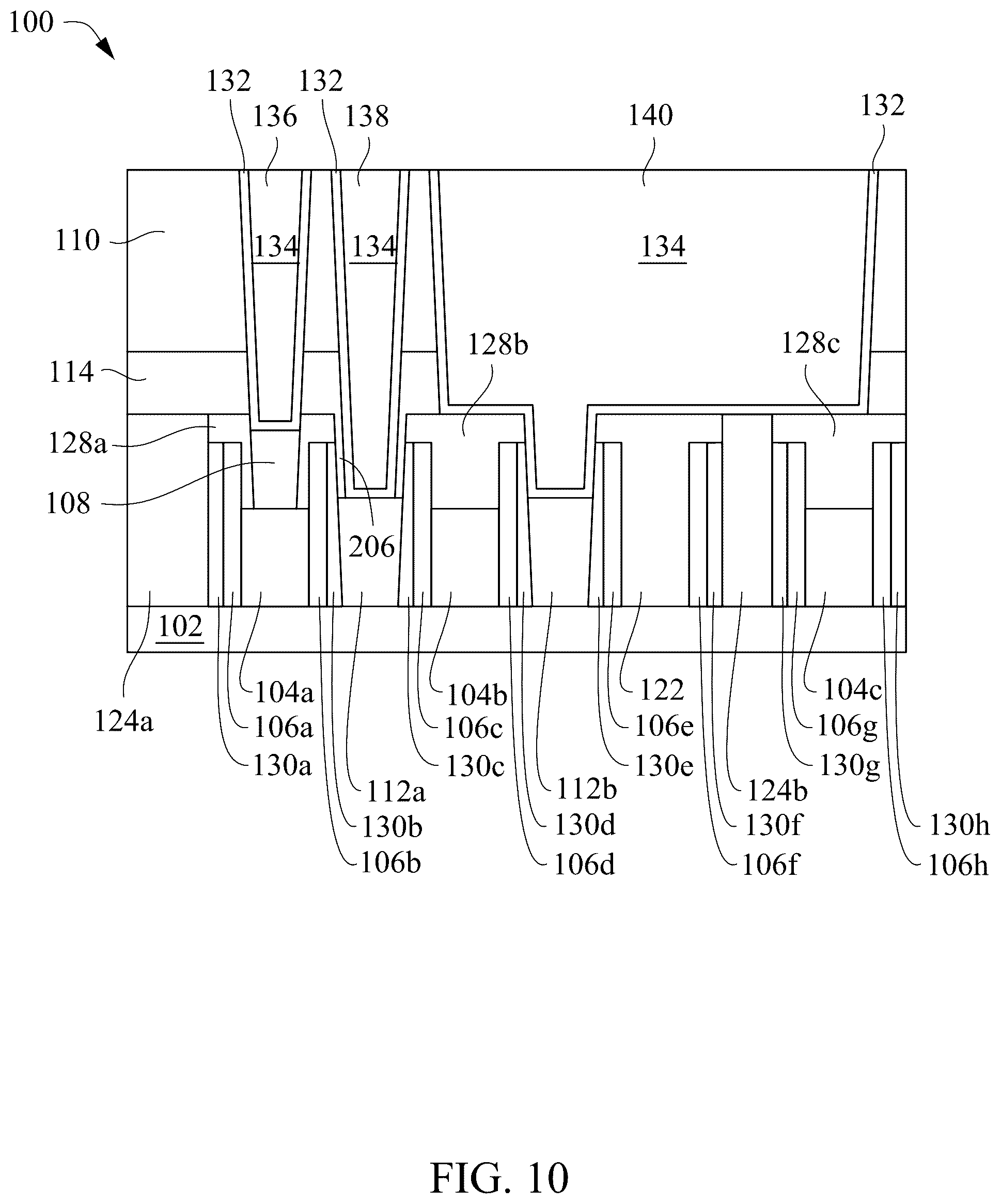 Patent US12426298 Figure 10 – Semiconductor device with metal cap on gate