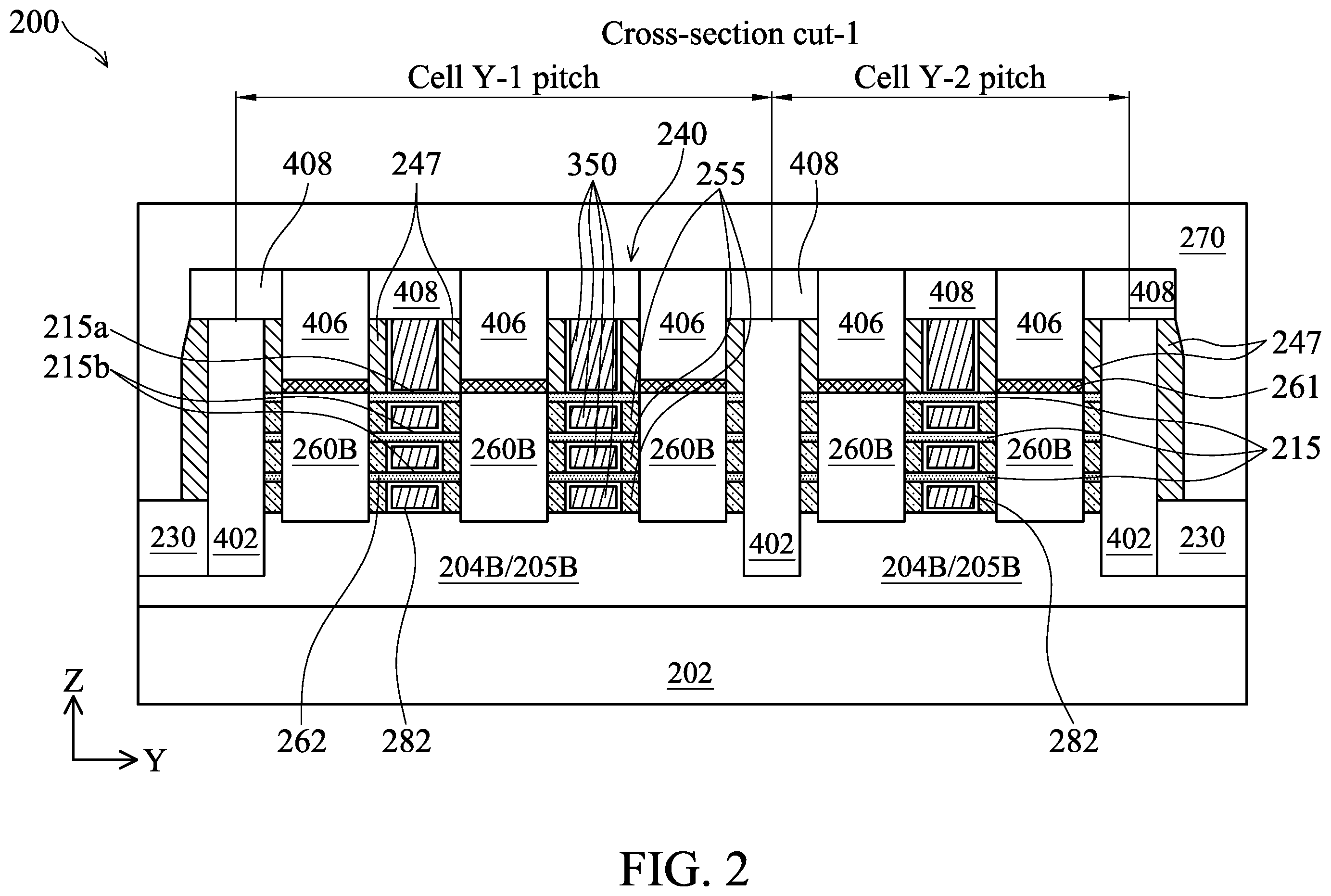 Patent US12426310 Figure 2 – Gate-all-around devices with optimized gate spacers and gate end dielectric