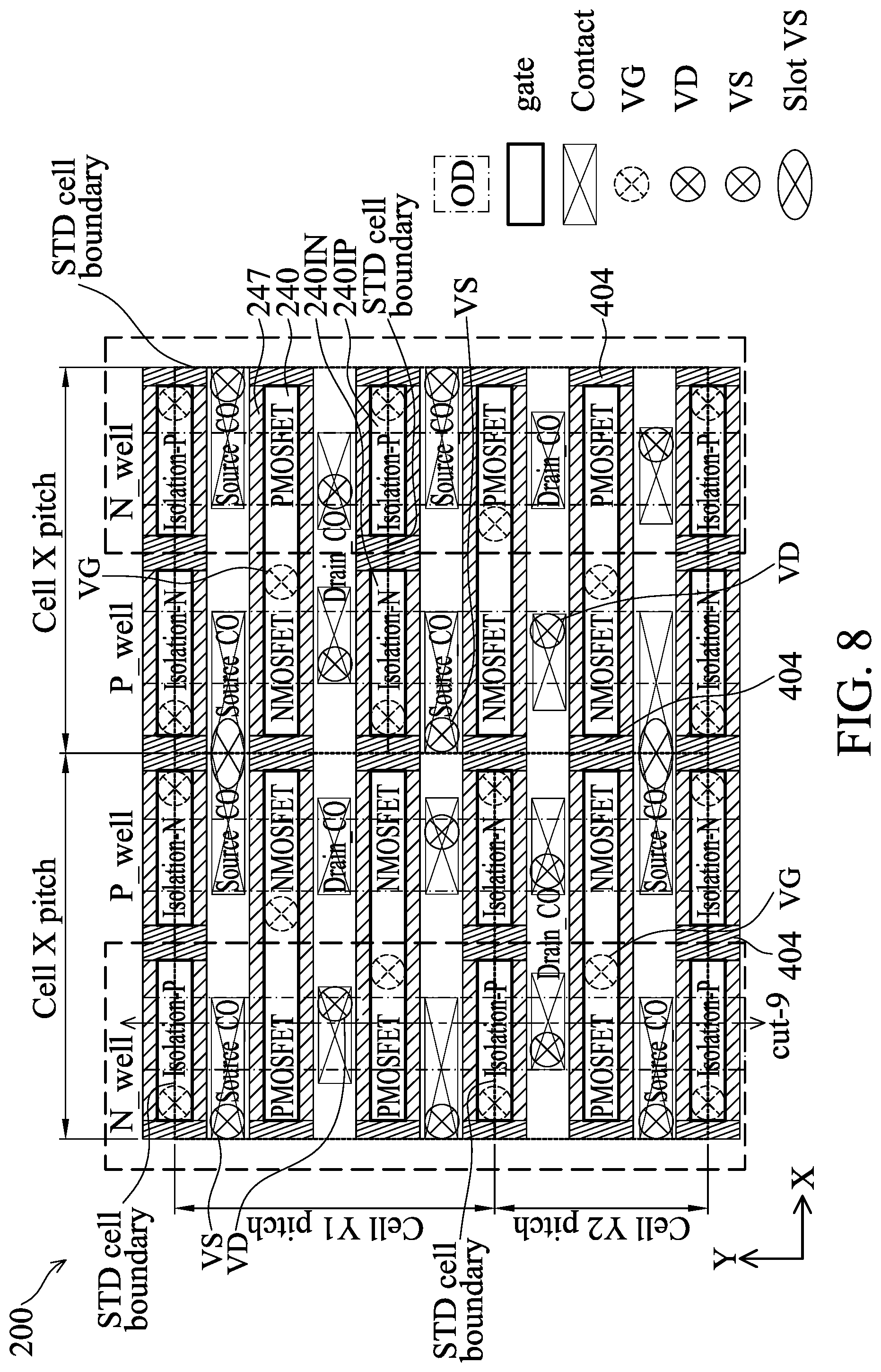 Patent US12426310 Figure 8 – Gate-all-around devices with optimized gate spacers and gate end dielectric