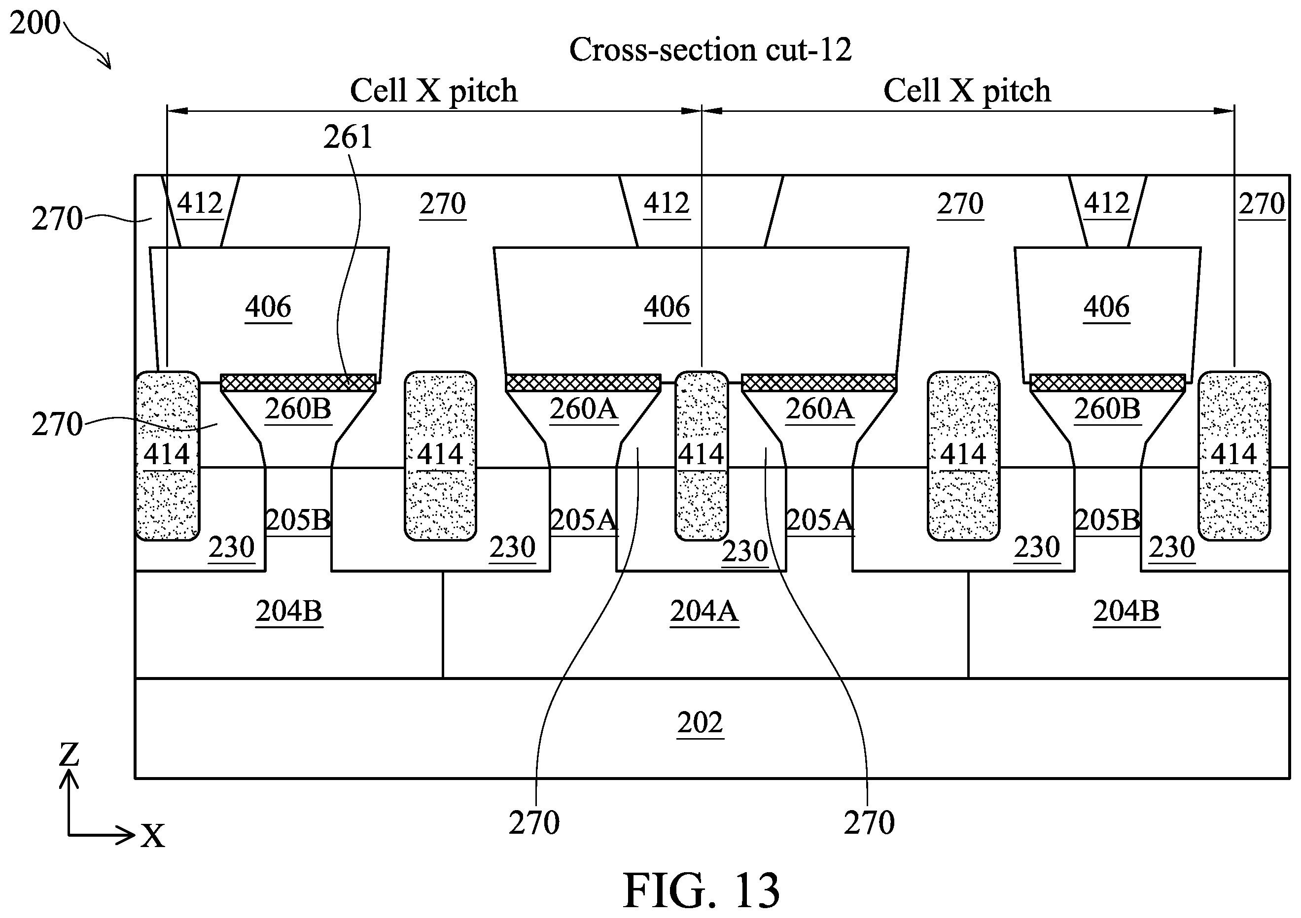 Patent US12426310 Figure 13 – Gate-all-around devices with optimized gate spacers and gate end dielectric