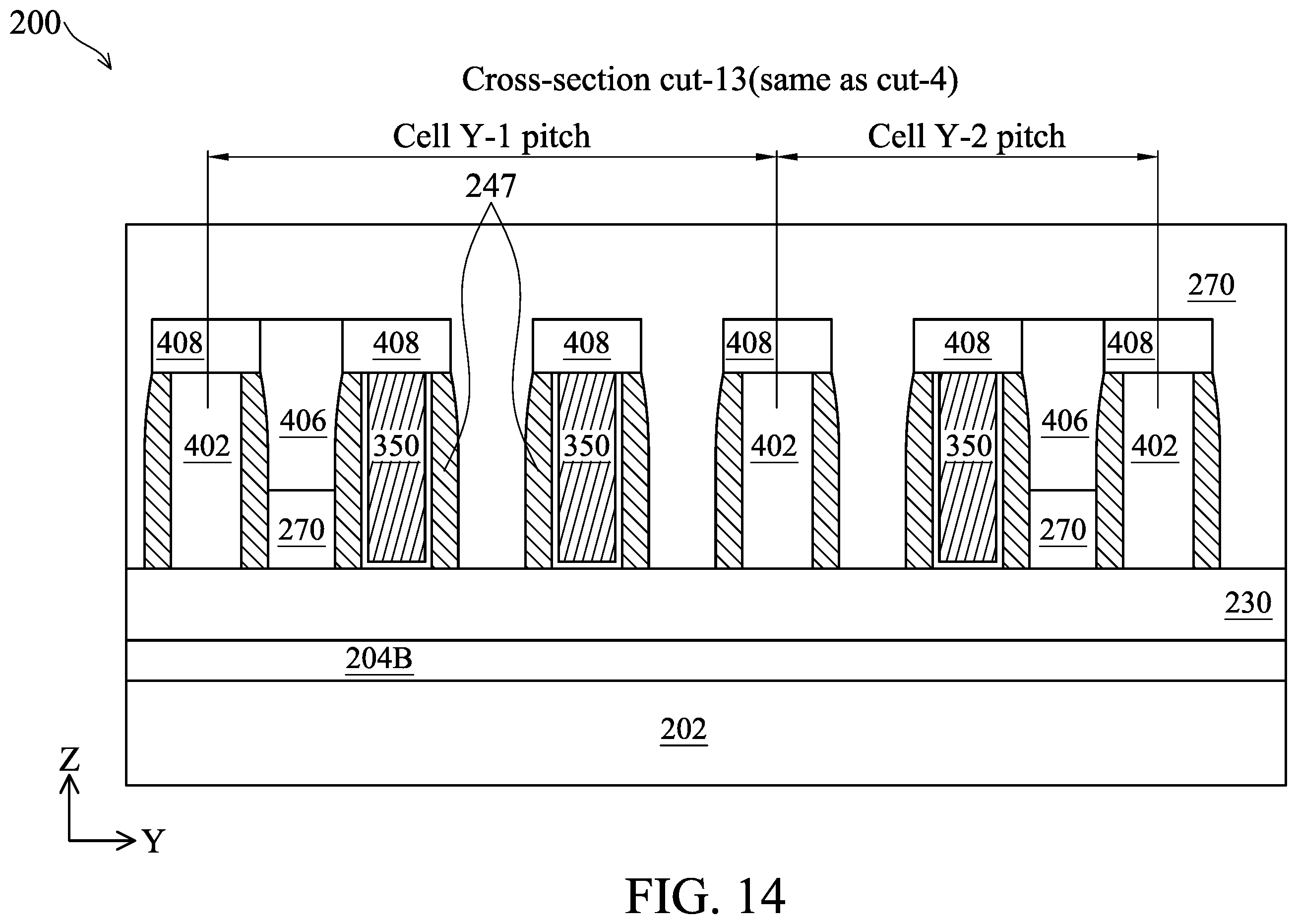 Patent US12426310 Figure 14 – Gate-all-around devices with optimized gate spacers and gate end dielectric