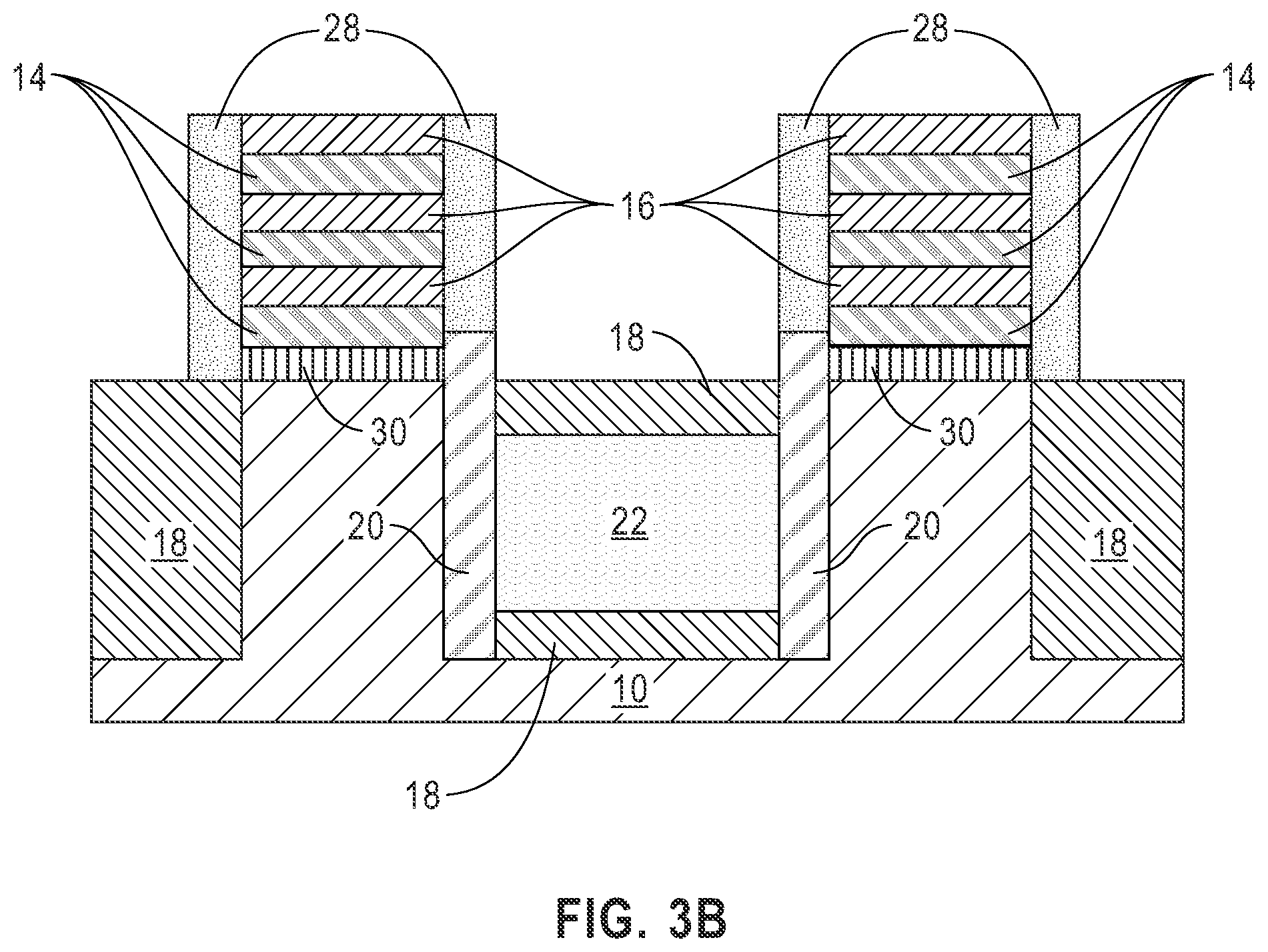 Patent US12426338 Figure 4 – Buried power rail with robust connection to a wrap around contact