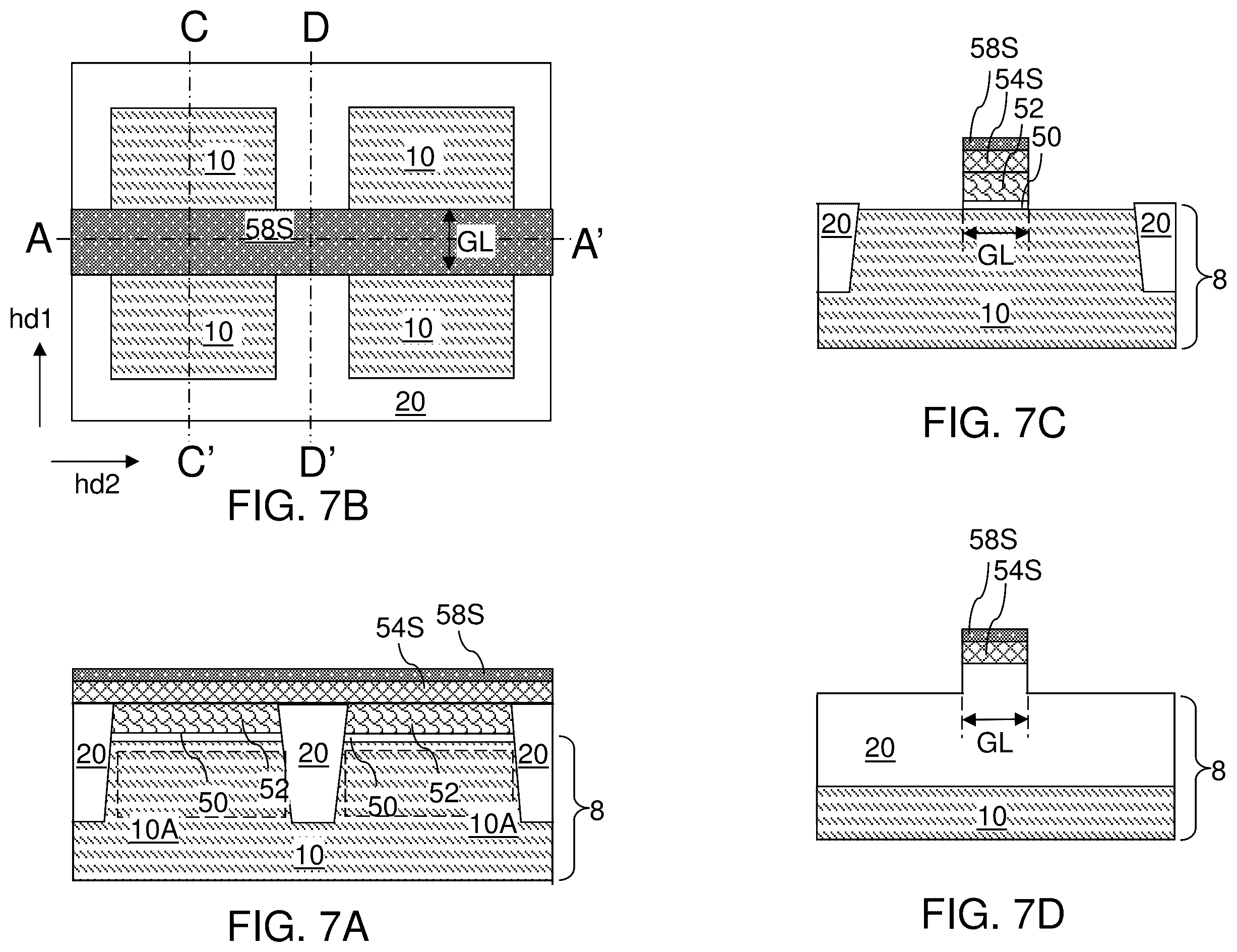 Patent US12426354 Figure 4 – Field effect transistors with reduced gate fringe area and method of making the same