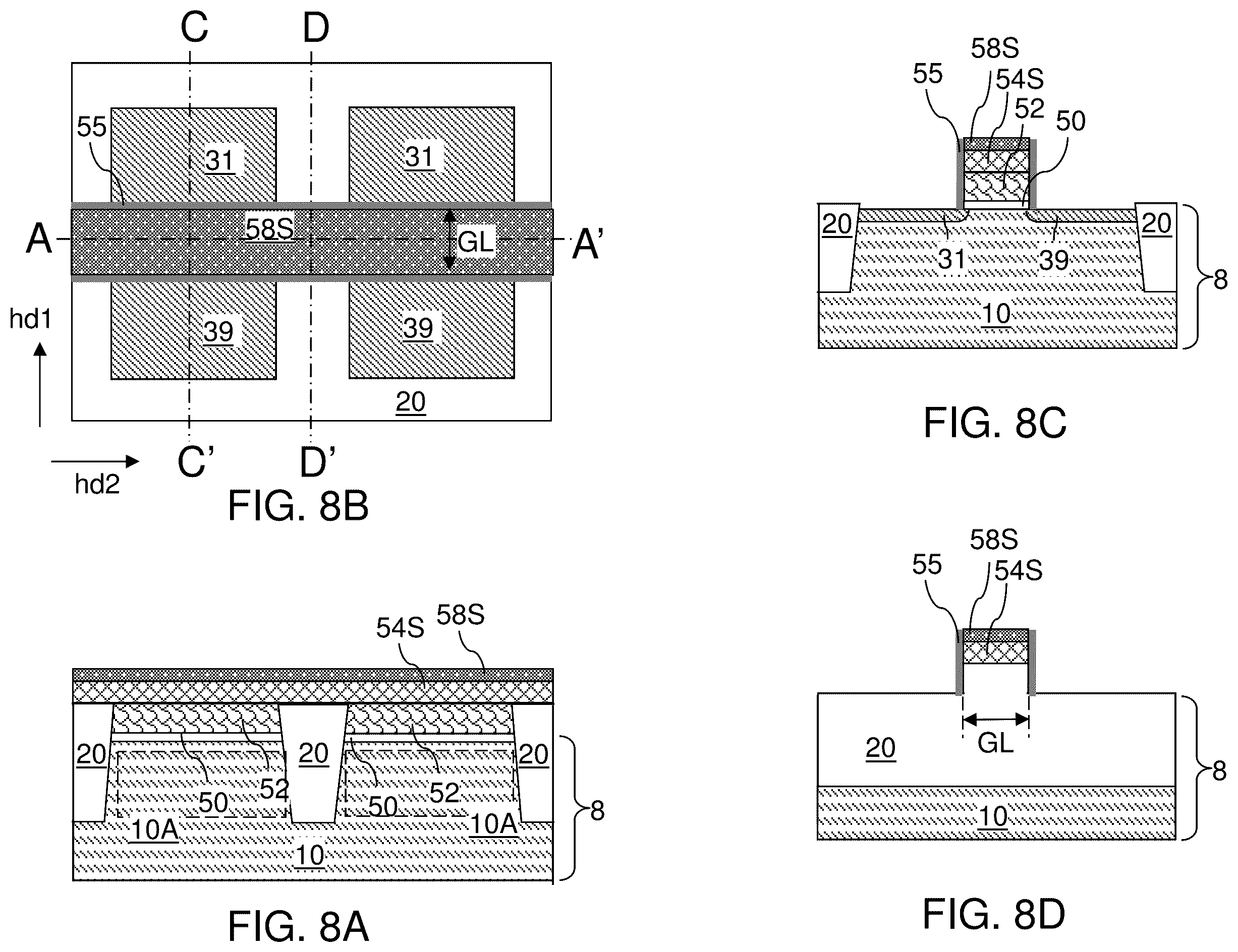 Patent US12426354 Figure 5 – Field effect transistors with reduced gate fringe area and method of making the same