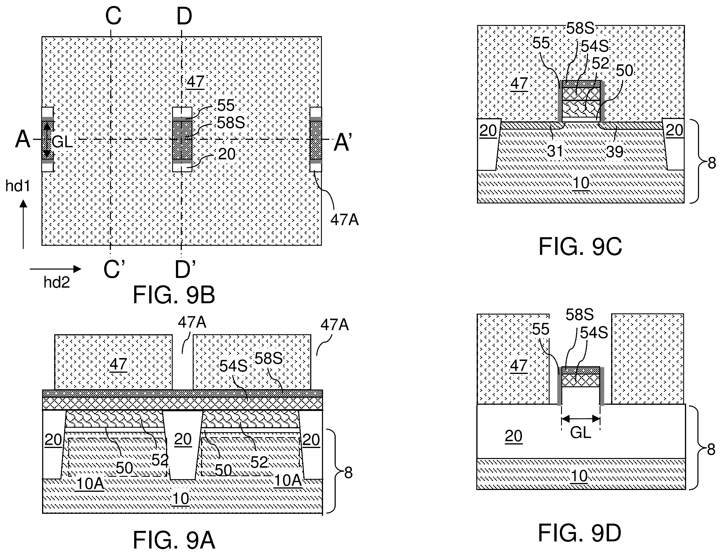 Patent US12426354 Figure 6 – Field effect transistors with reduced gate fringe area and method of making the same
