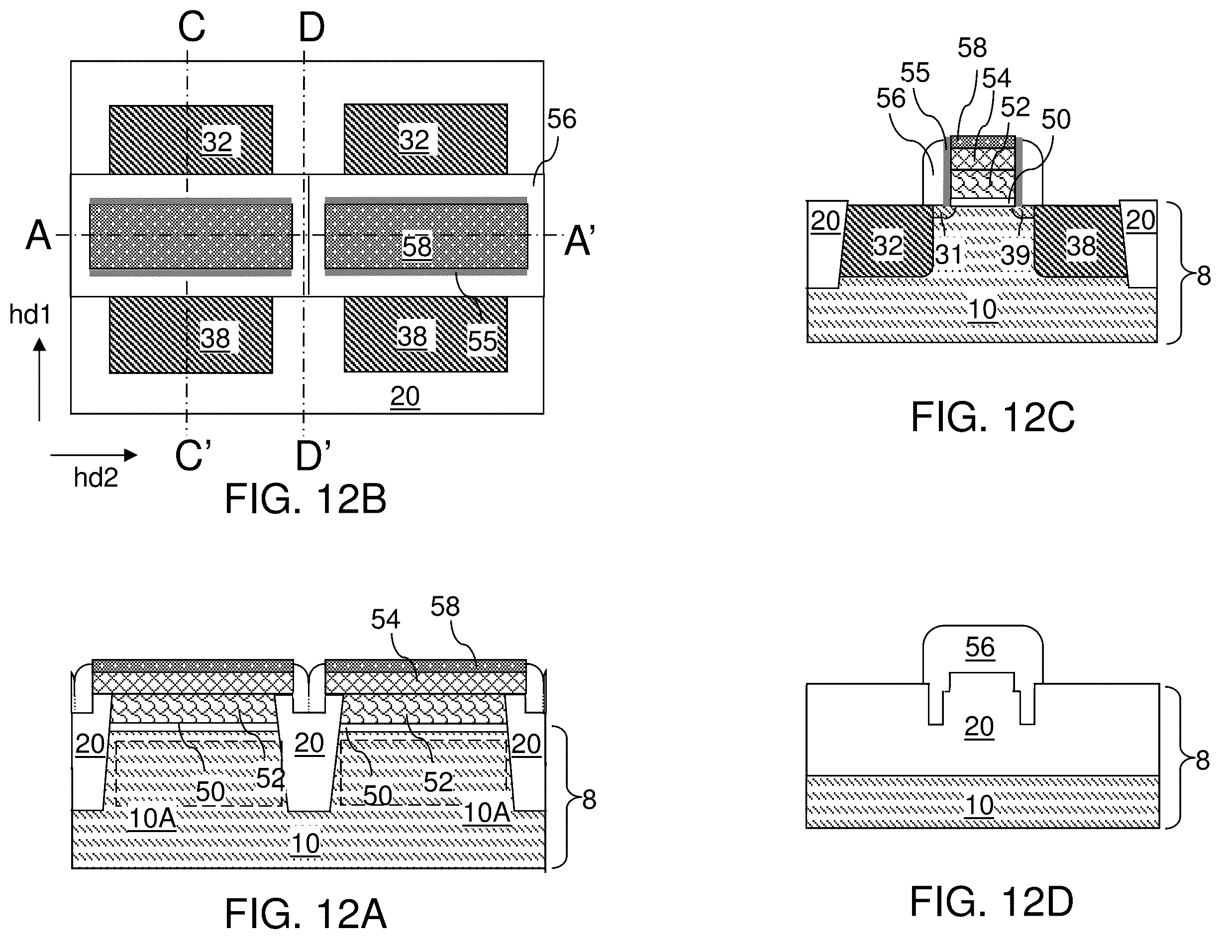Patent US12426354 Figure 9 – Field effect transistors with reduced gate fringe area and method of making the same