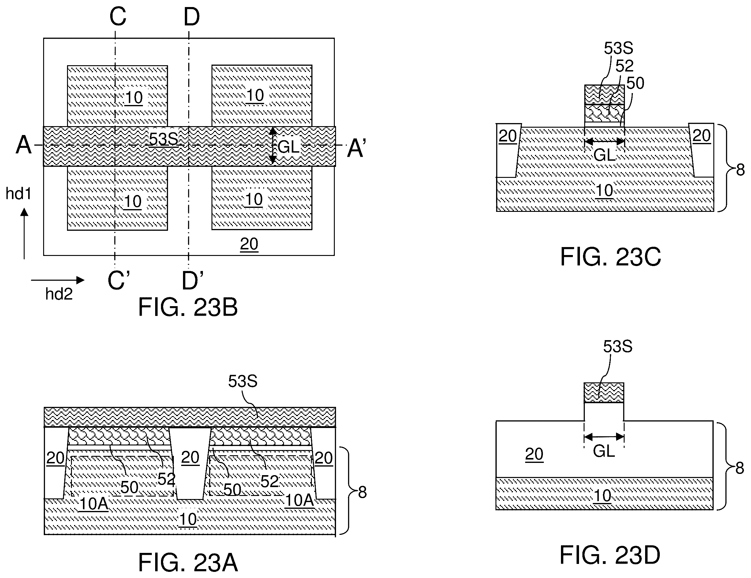 Patent US12426354 Figure 20 – Field effect transistors with reduced gate fringe area and method of making the same
