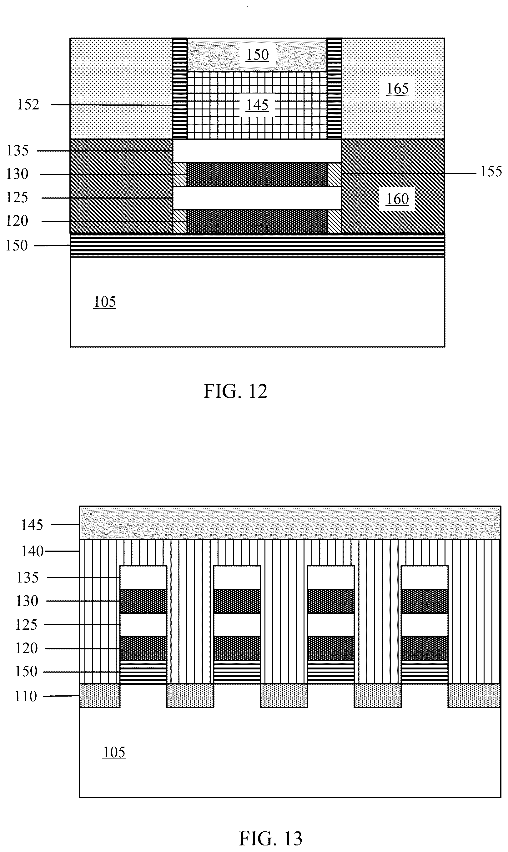 Patent US12426355 Figure 9 – Integration of stacked nanosheets and FINFET that overhangs a bottom spacer