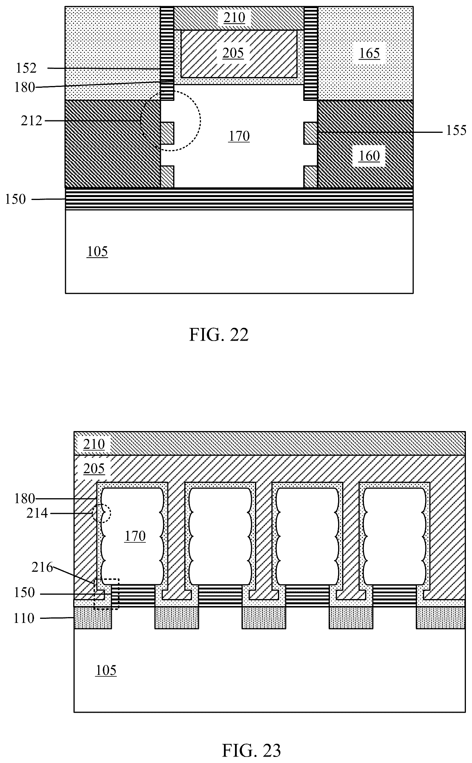 Patent US12426355 Figure 14 – Integration of stacked nanosheets and FINFET that overhangs a bottom spacer