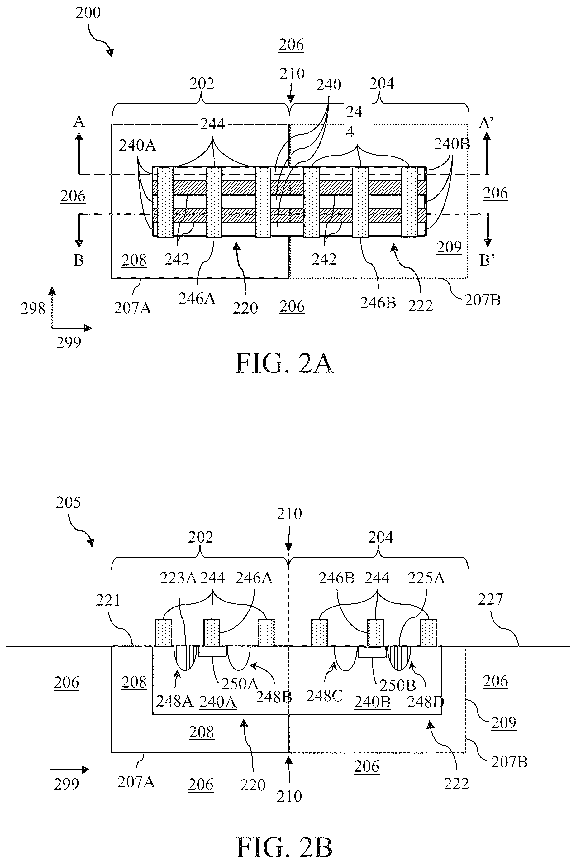 Patent US12426357 Figure 2 – Integrated circuit having fins crossing cell boundary