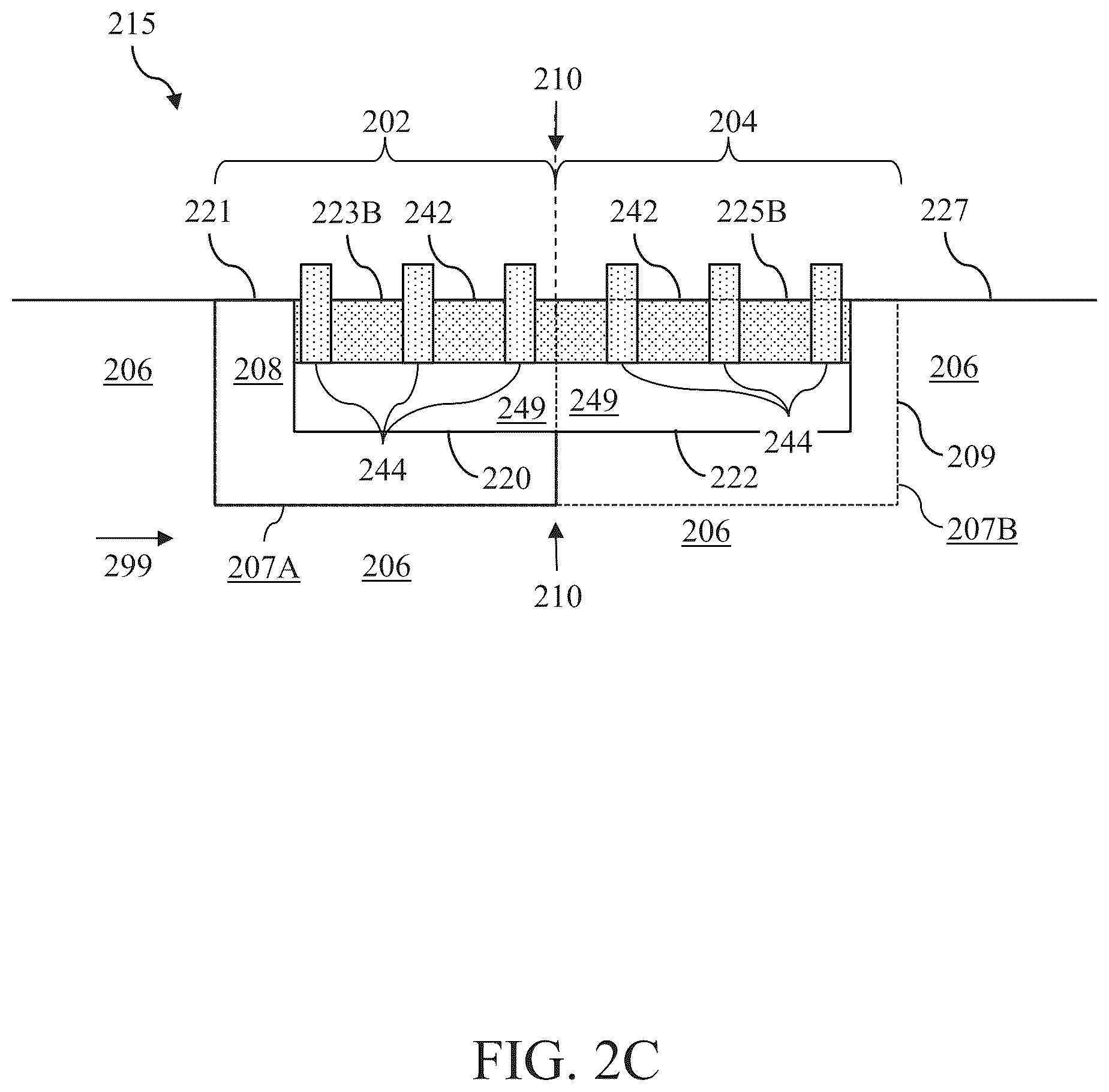 Patent US12426357 Figure 3 – Integrated circuit having fins crossing cell boundary
