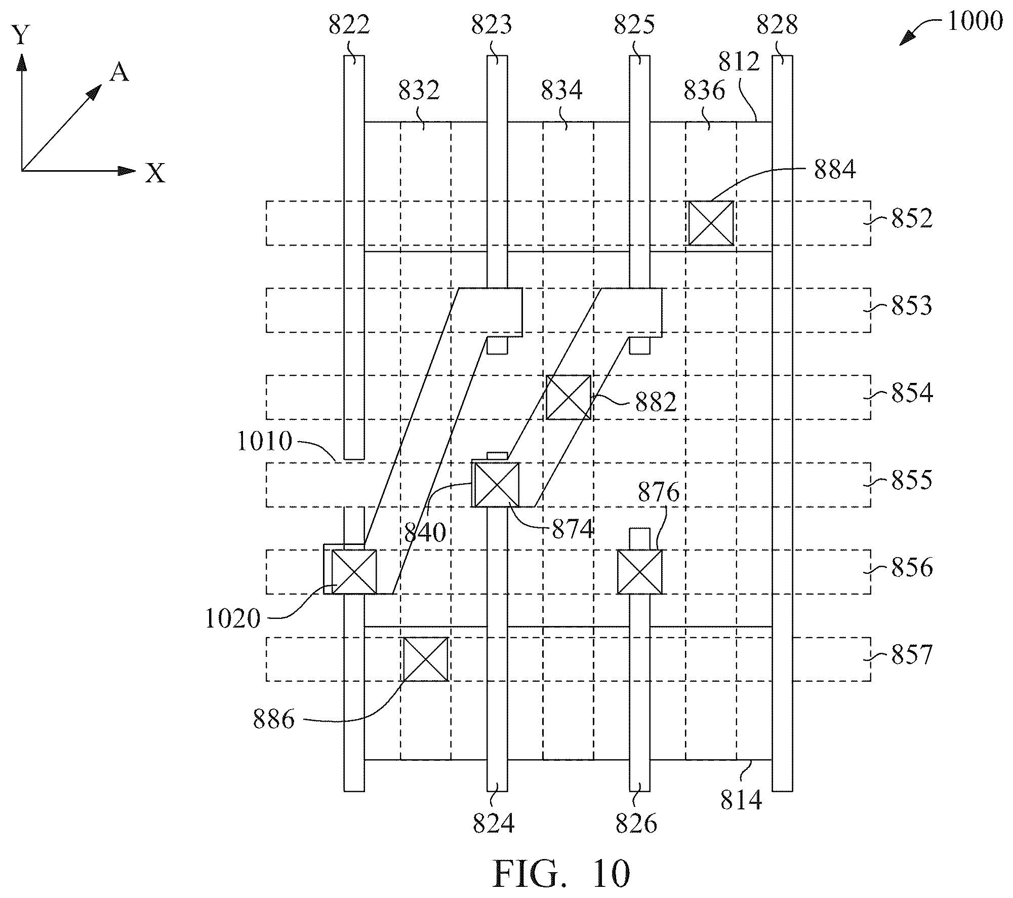 Patent US12426380 Figure 11 – Integrated circuit having angled conductive feature
