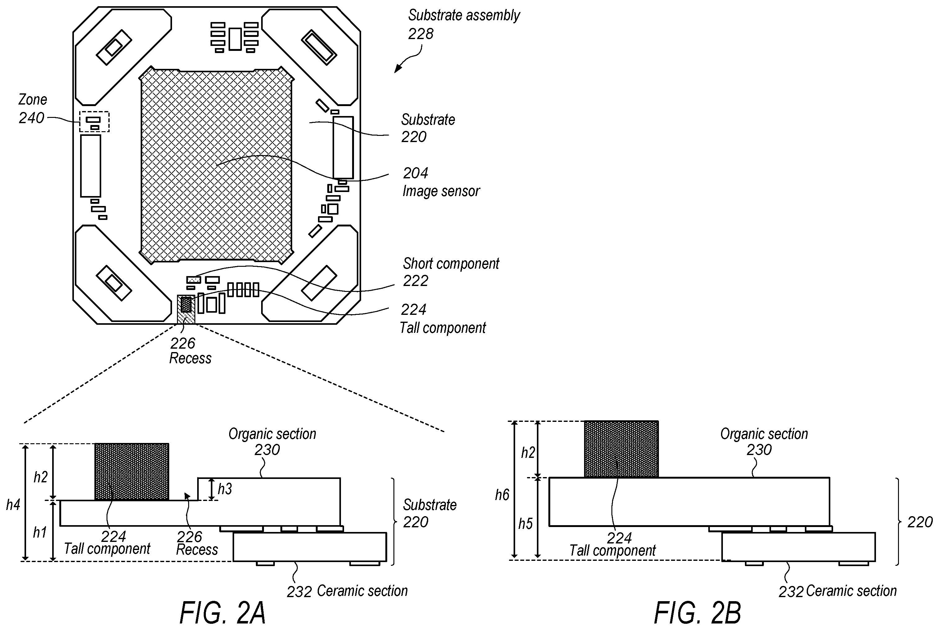 Patent US12426392 Figure 2 – Substrate with recesses for components placement