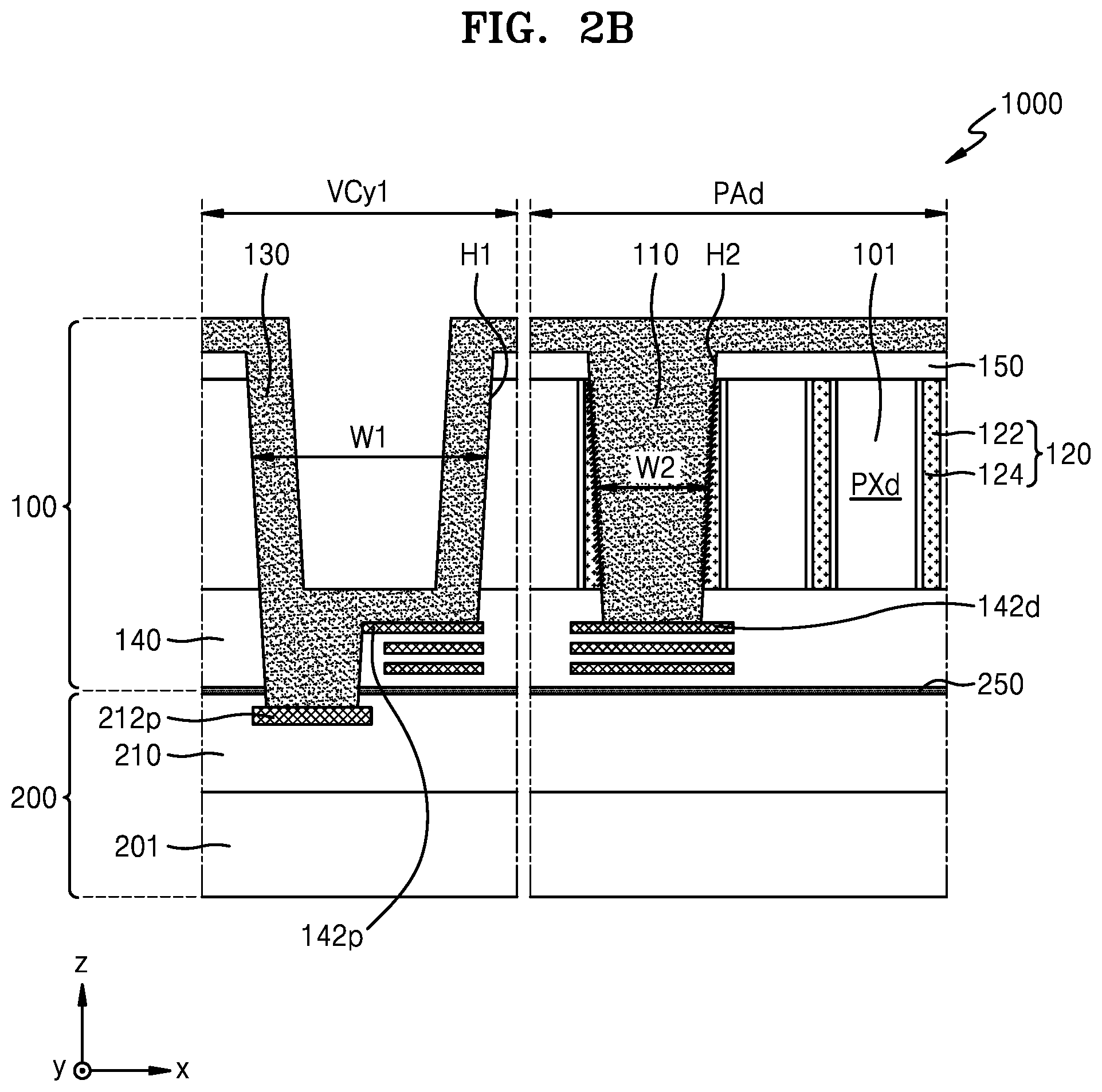 Patent US12426396 Figure 2 – Image sensor with stack structure in which two semiconductor chips are combined with each other