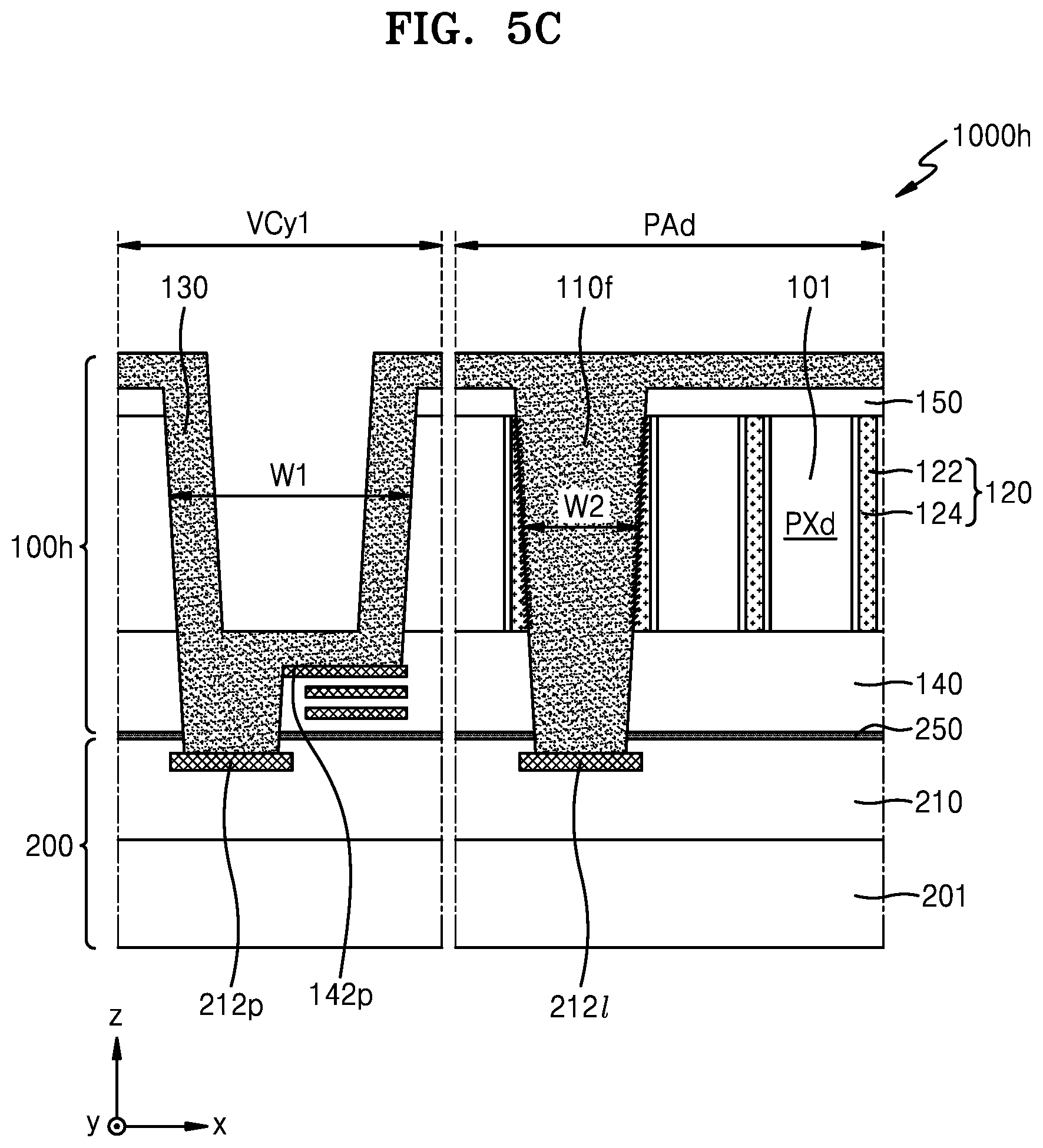 Patent US12426396 Figure 11 – Image sensor with stack structure in which two semiconductor chips are combined with each other