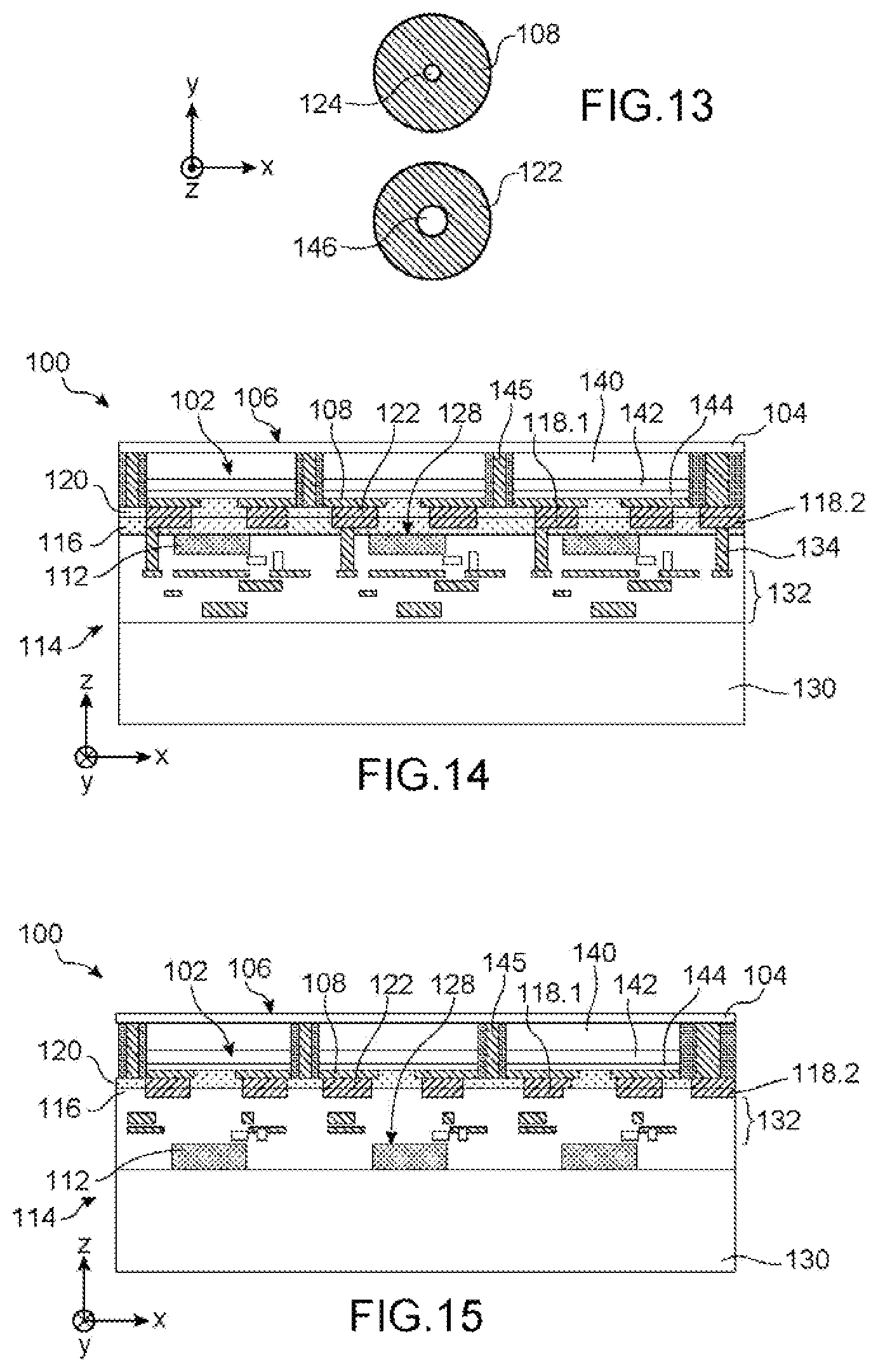 Patent US12426398 Figure 4 – Optoelectronic device with superimposed emissive and photodetector components