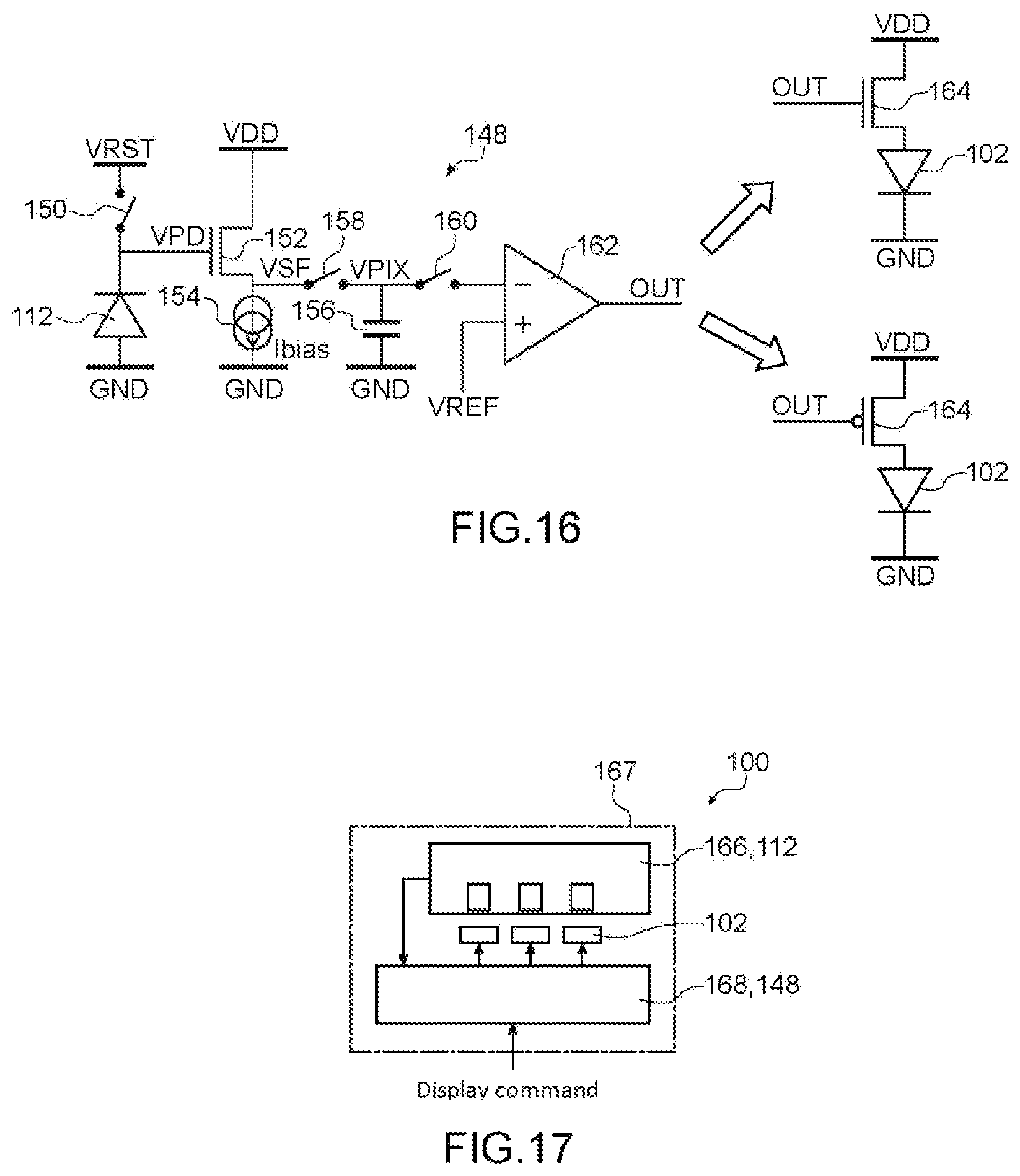 Patent US12426398 Figure 5 – Optoelectronic device with superimposed emissive and photodetector components