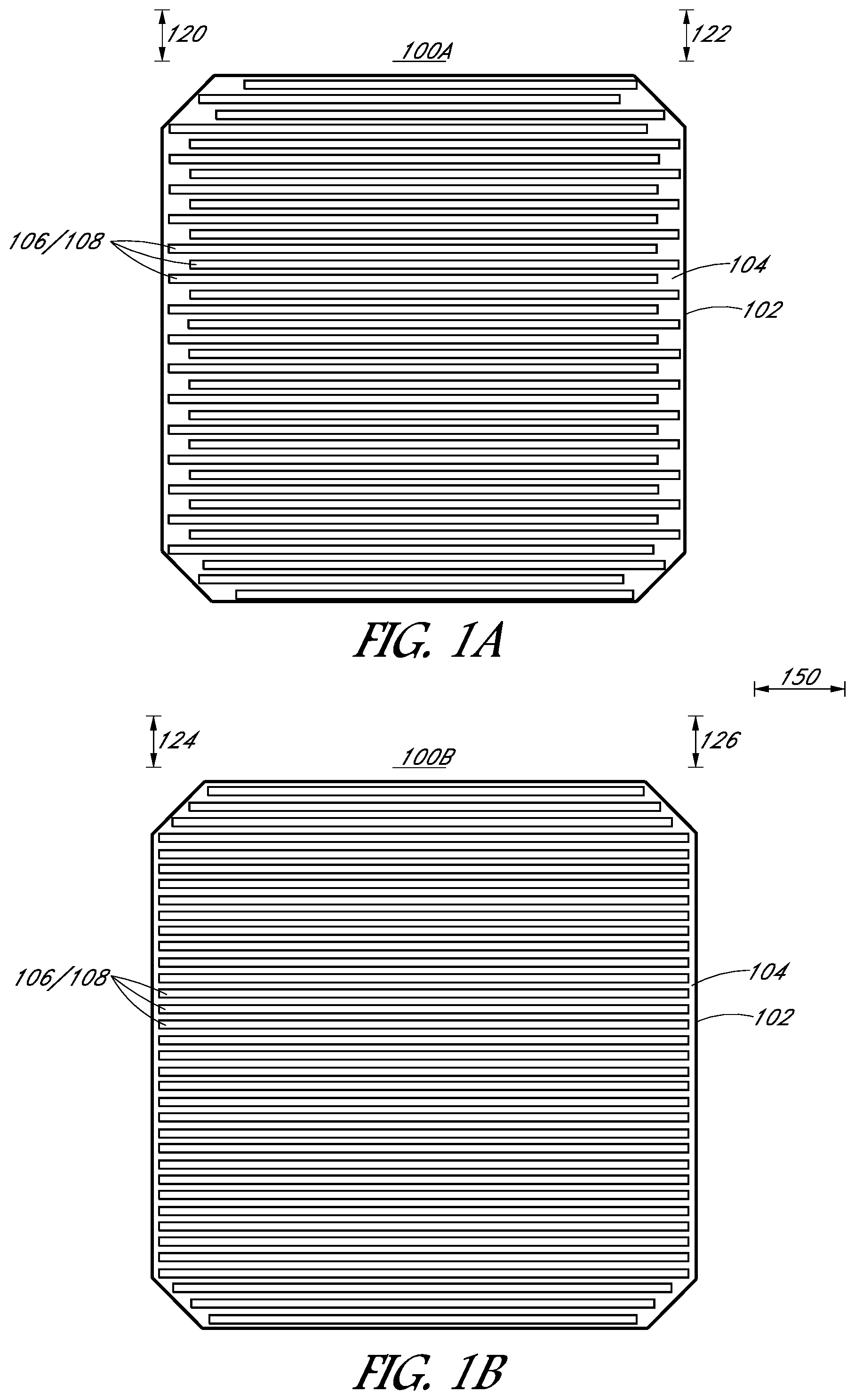 Patent US12426401 Figure 1 – One-dimensional metallization for solar cells