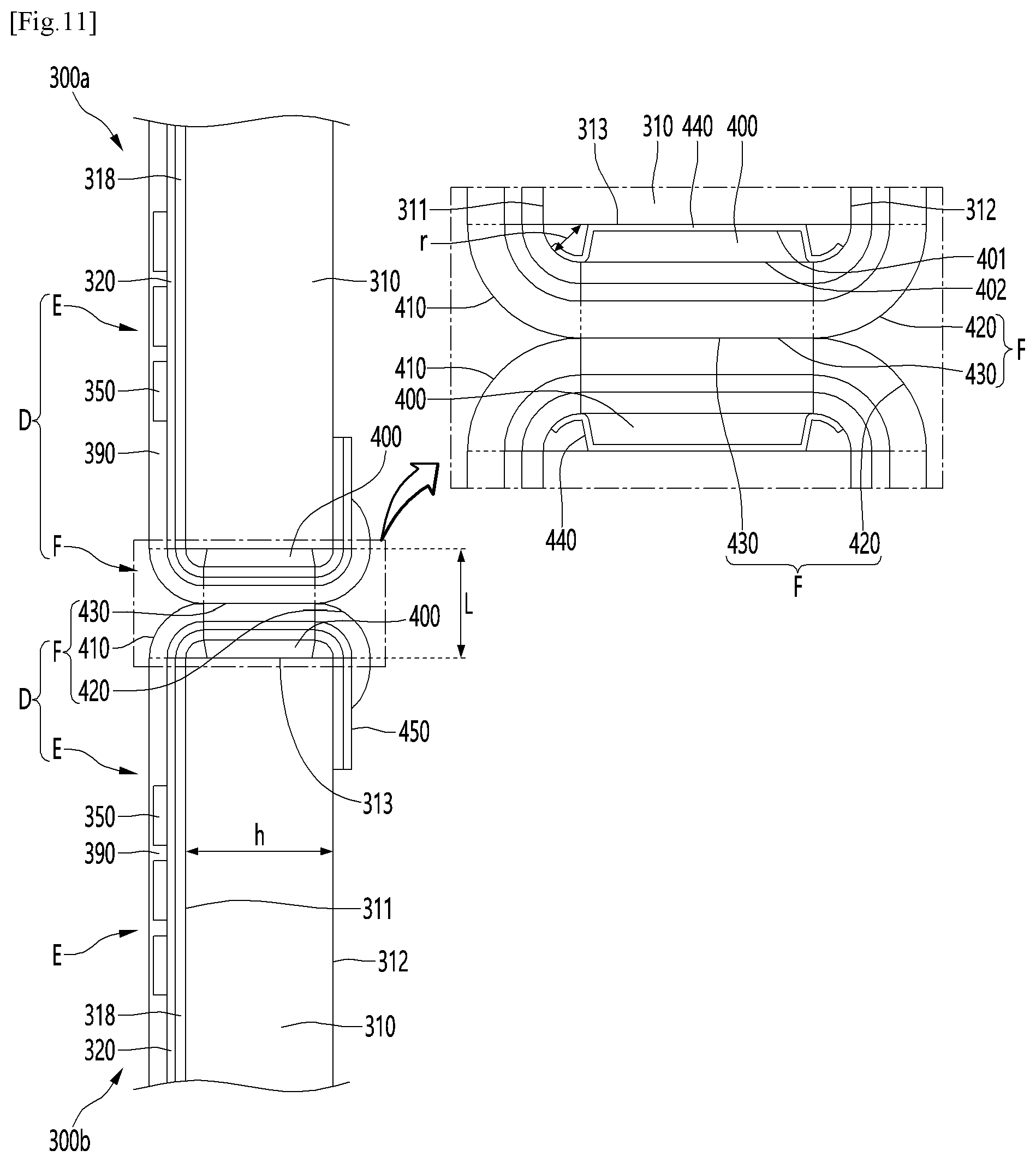 Patent US12426422 Figure 10 – Display device having support module on side surface of substrate