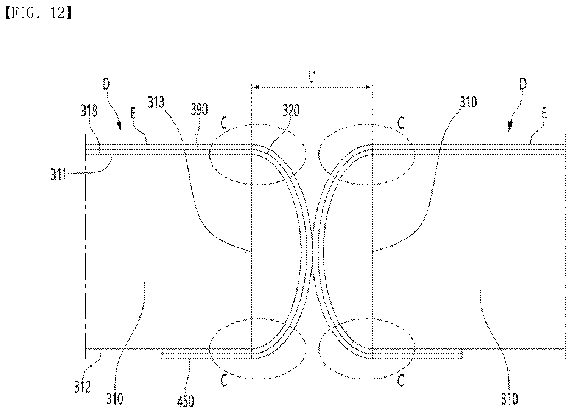 Patent US12426422 Figure 11 – Display device having support module on side surface of substrate
