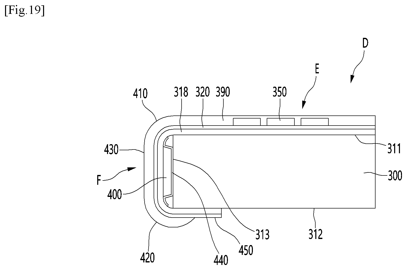 Patent US12426422 Figure 16 – Display device having support module on side surface of substrate