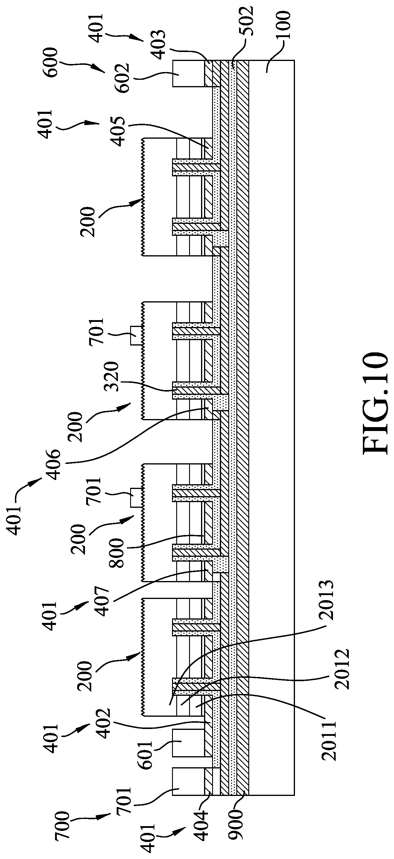 Patent US12426424 Figure 10 – Light-emitting device and method for making the same