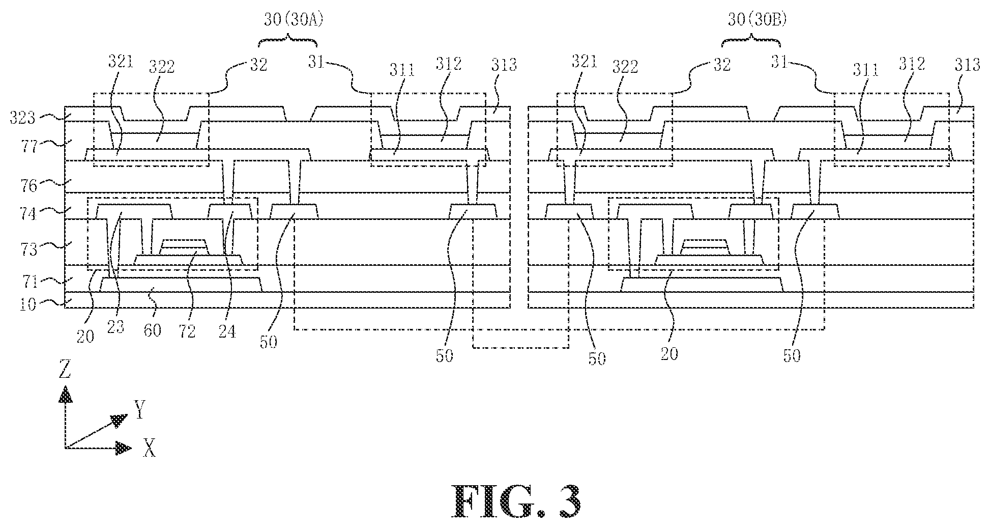 Patent US12426453 Figure 3 – Double-sided display panel and display device