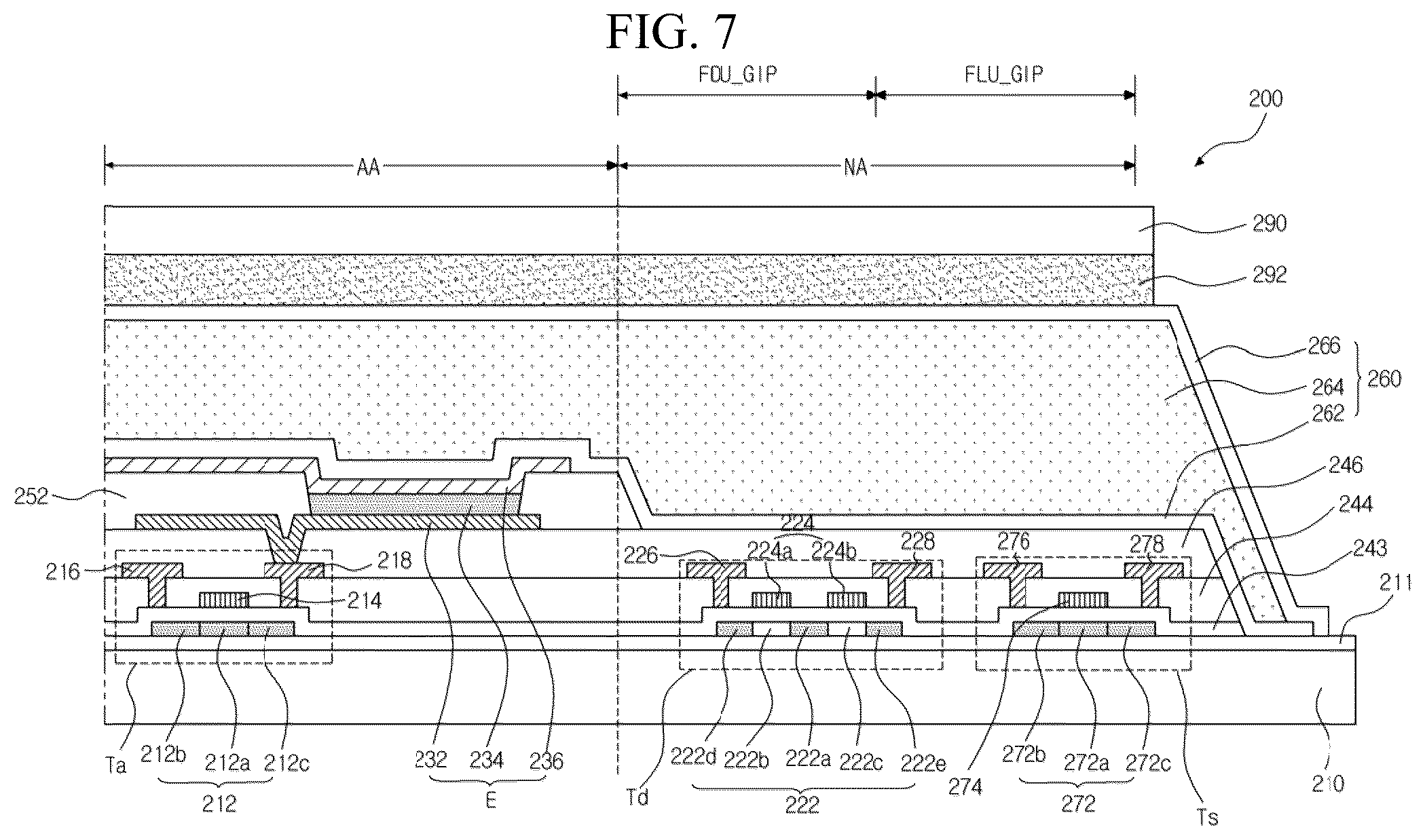Patent US12426491 Figure 8 – GIP layout for folding display