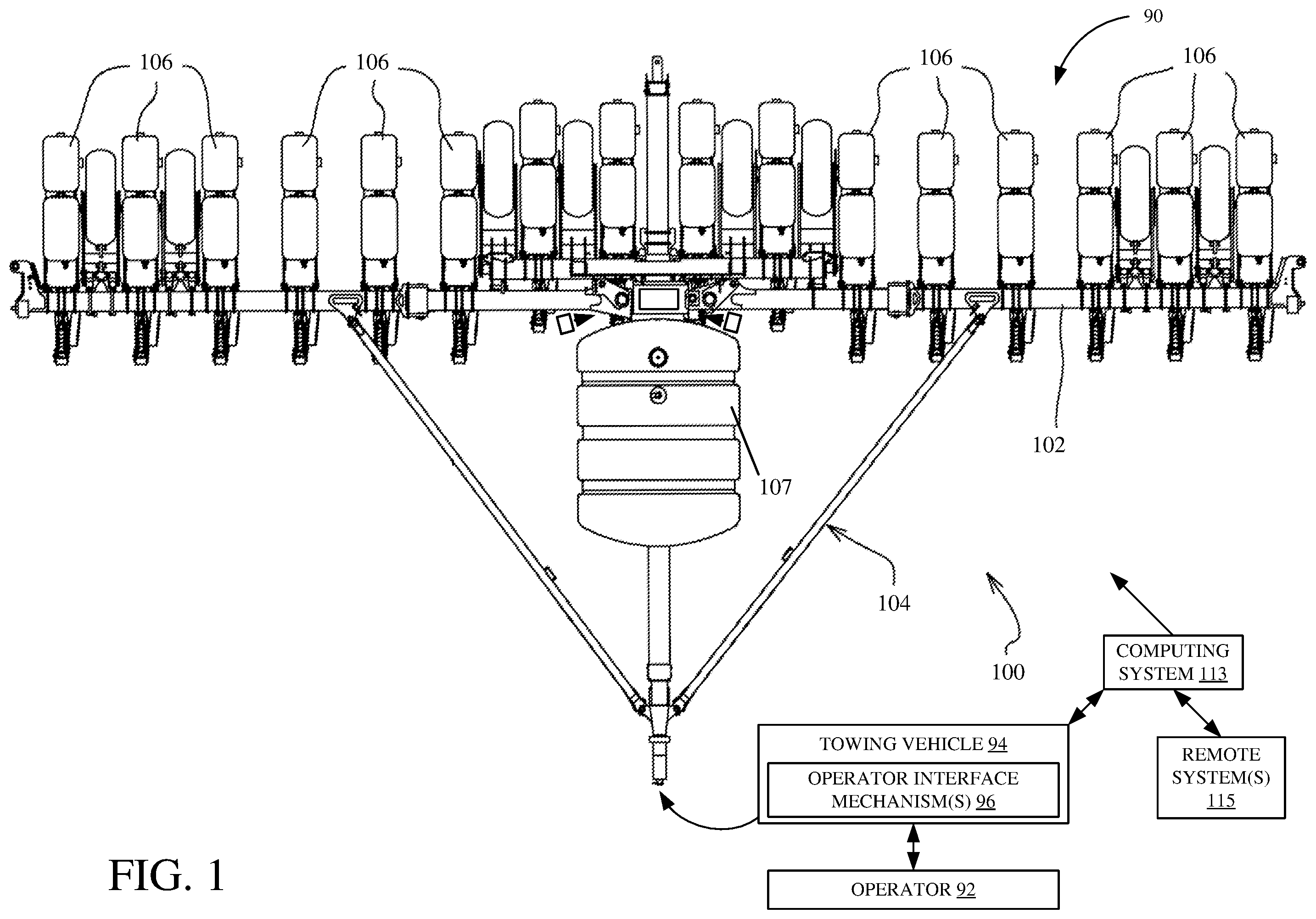 Patent US12426532 Figure 1 – Planting characteristic detection and control using a seed sensor