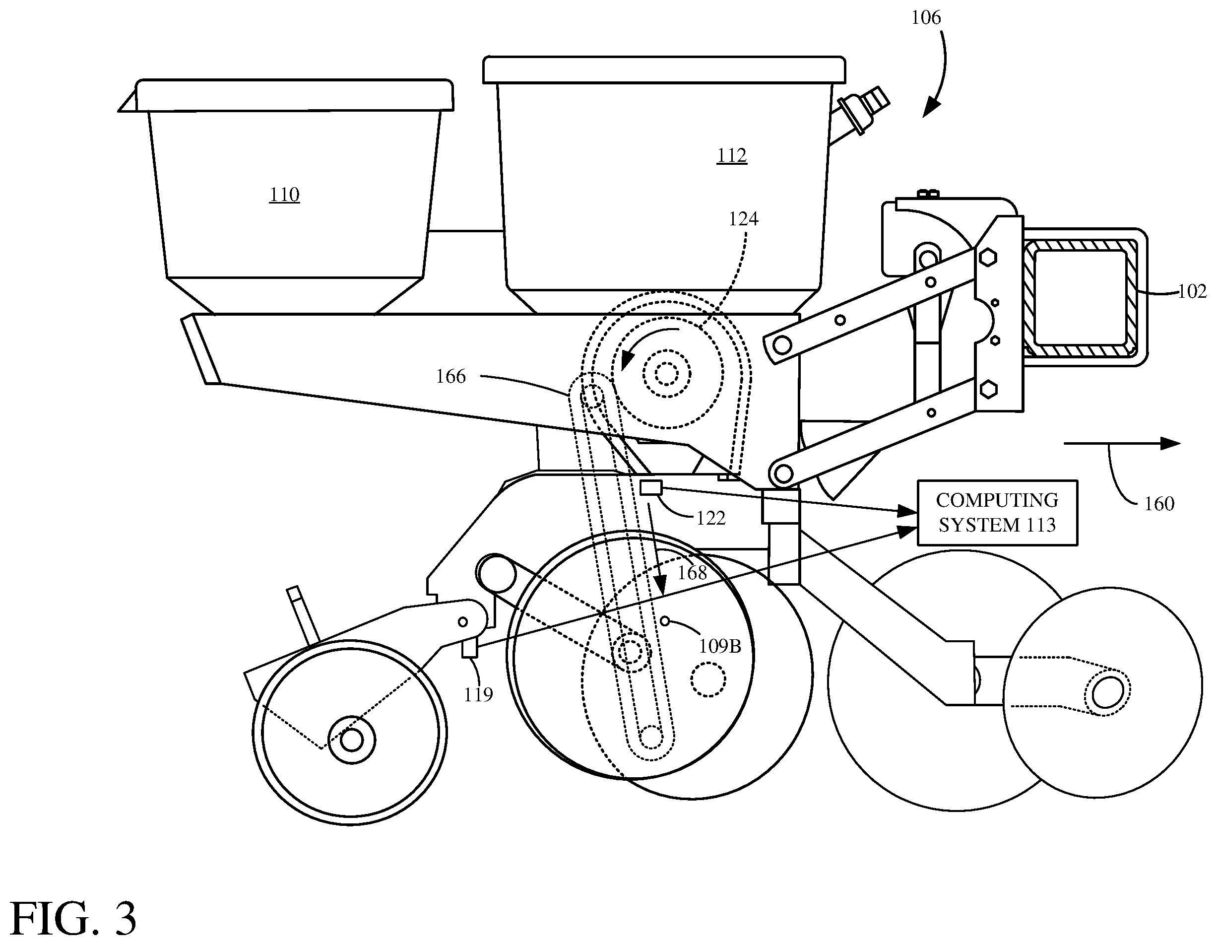 Patent US12426532 Figure 3 – Planting characteristic detection and control using a seed sensor