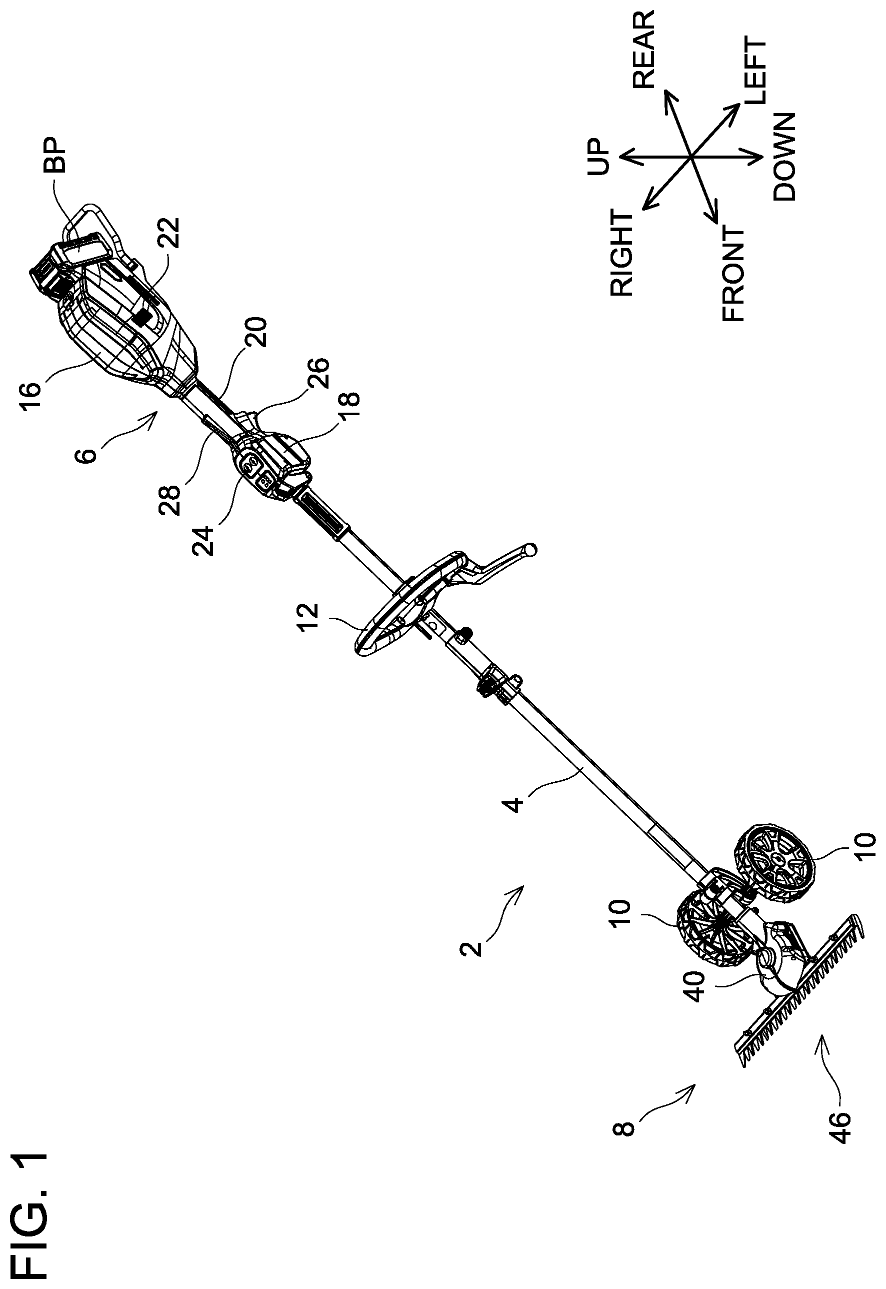 Patent US12426535 Figure 1 – Working machine and blade unit