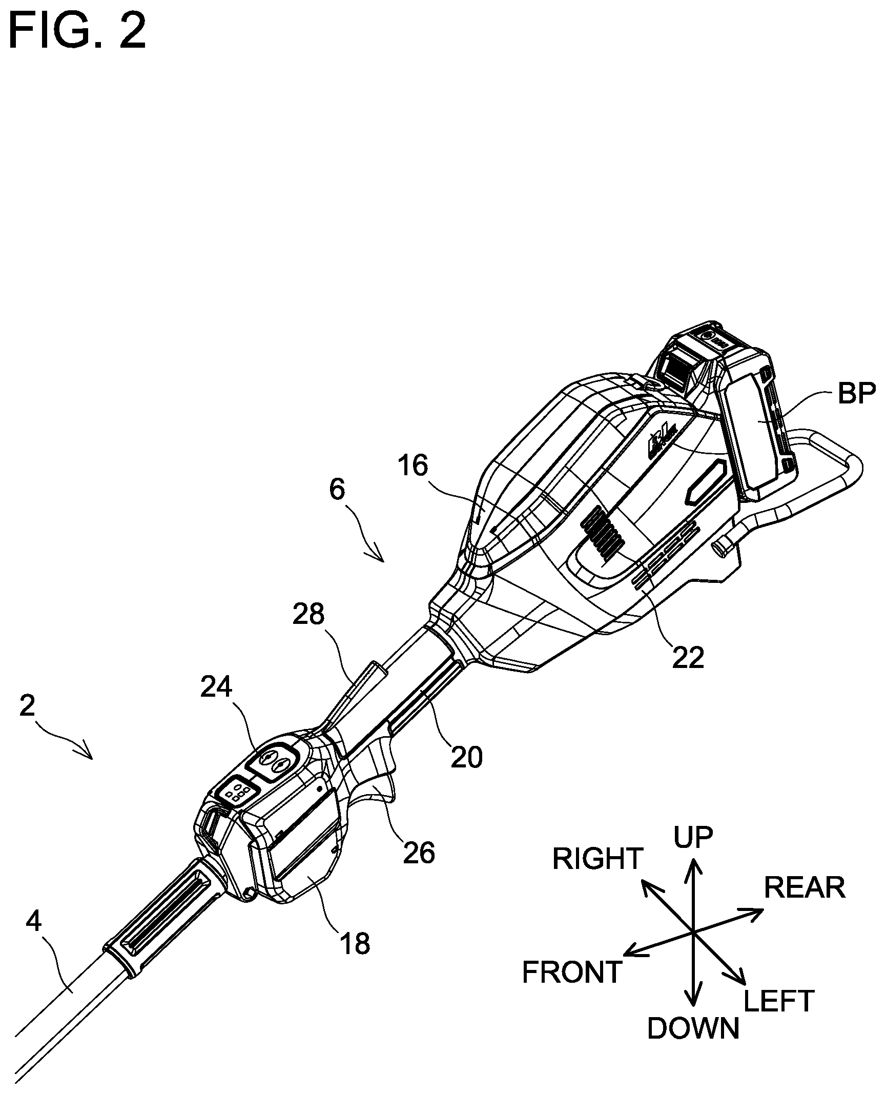Patent US12426535 Figure 2 – Working machine and blade unit