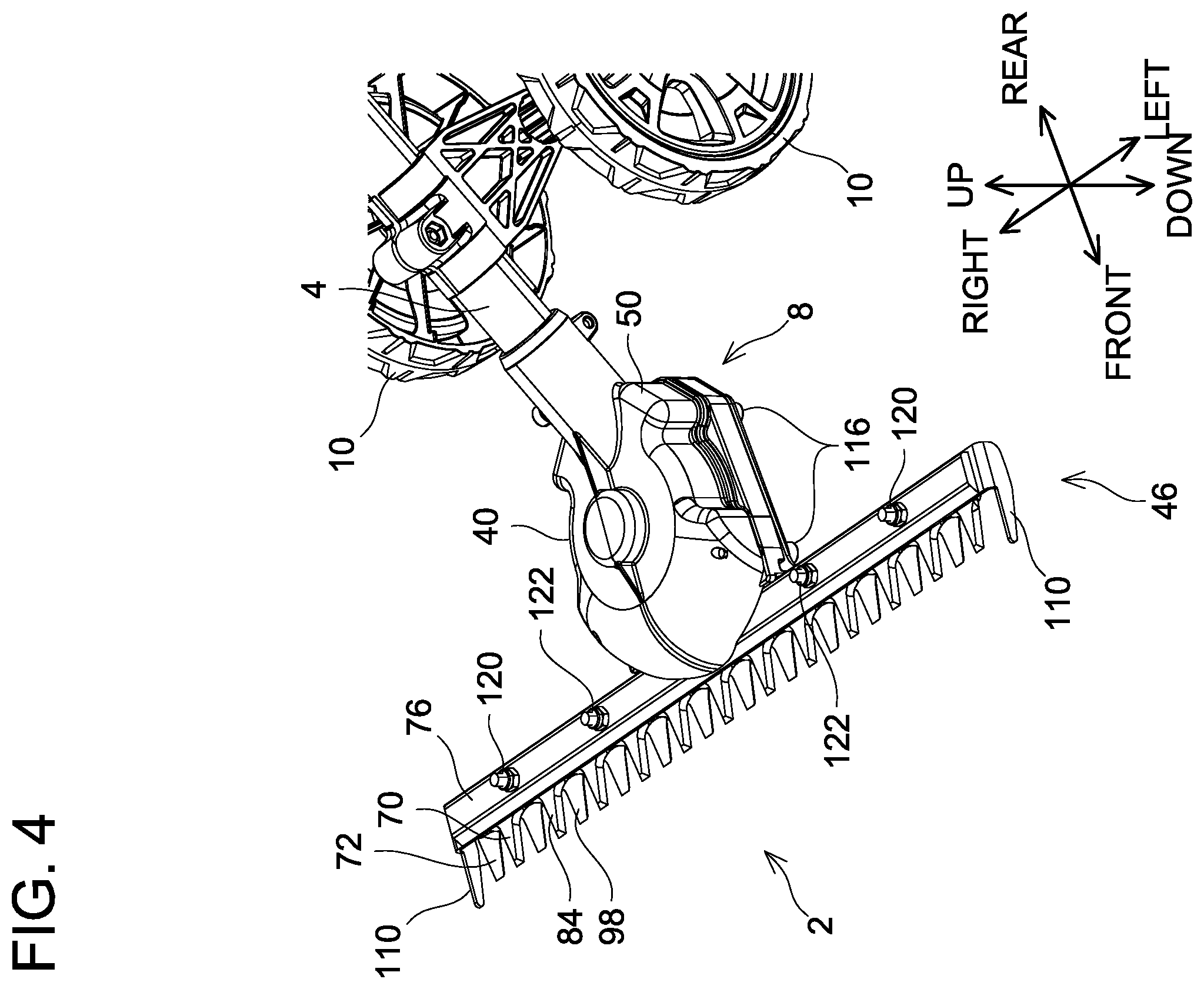 Patent US12426535 Figure 4 – Working machine and blade unit