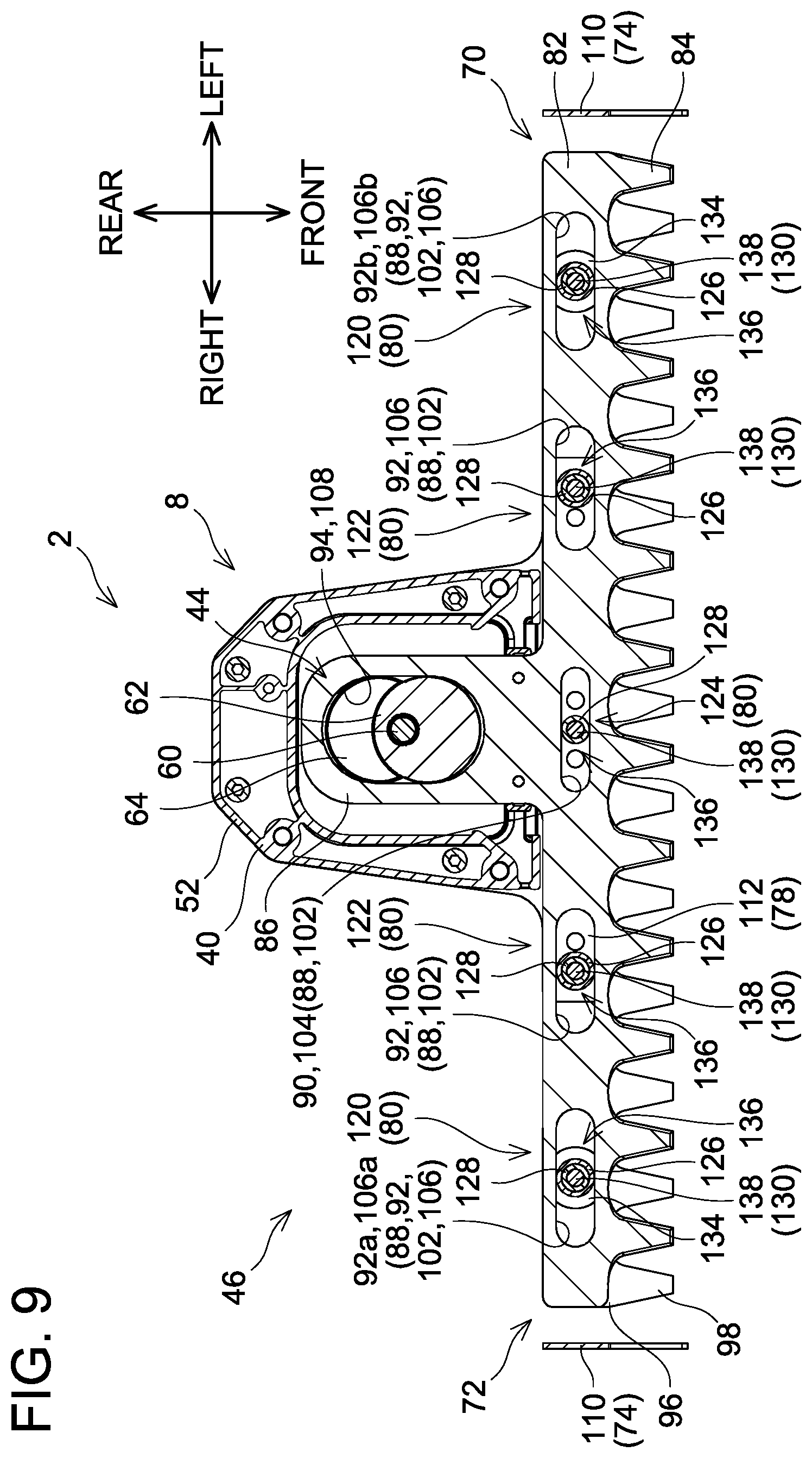Patent US12426535 Figure 9 – Working machine and blade unit