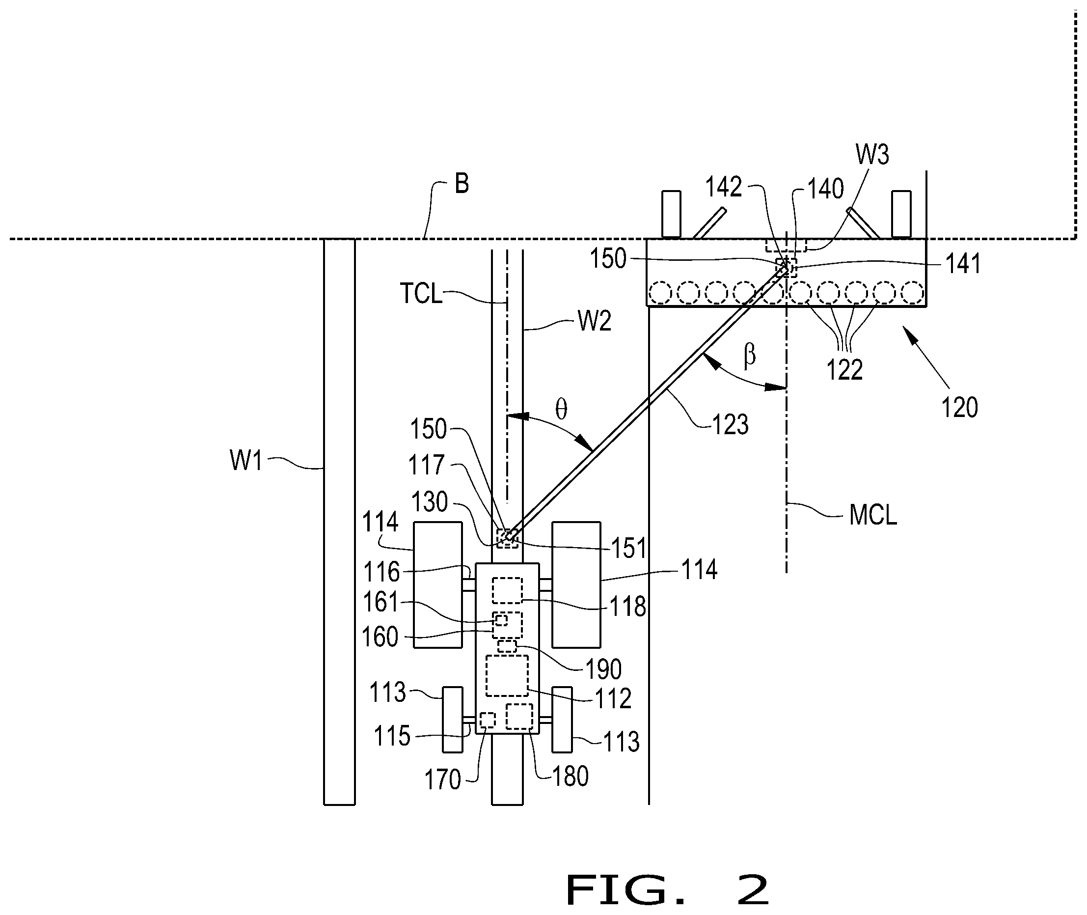 Patent US12426536 Figure 2 – Center pivot mower system with end of row mower adjustment