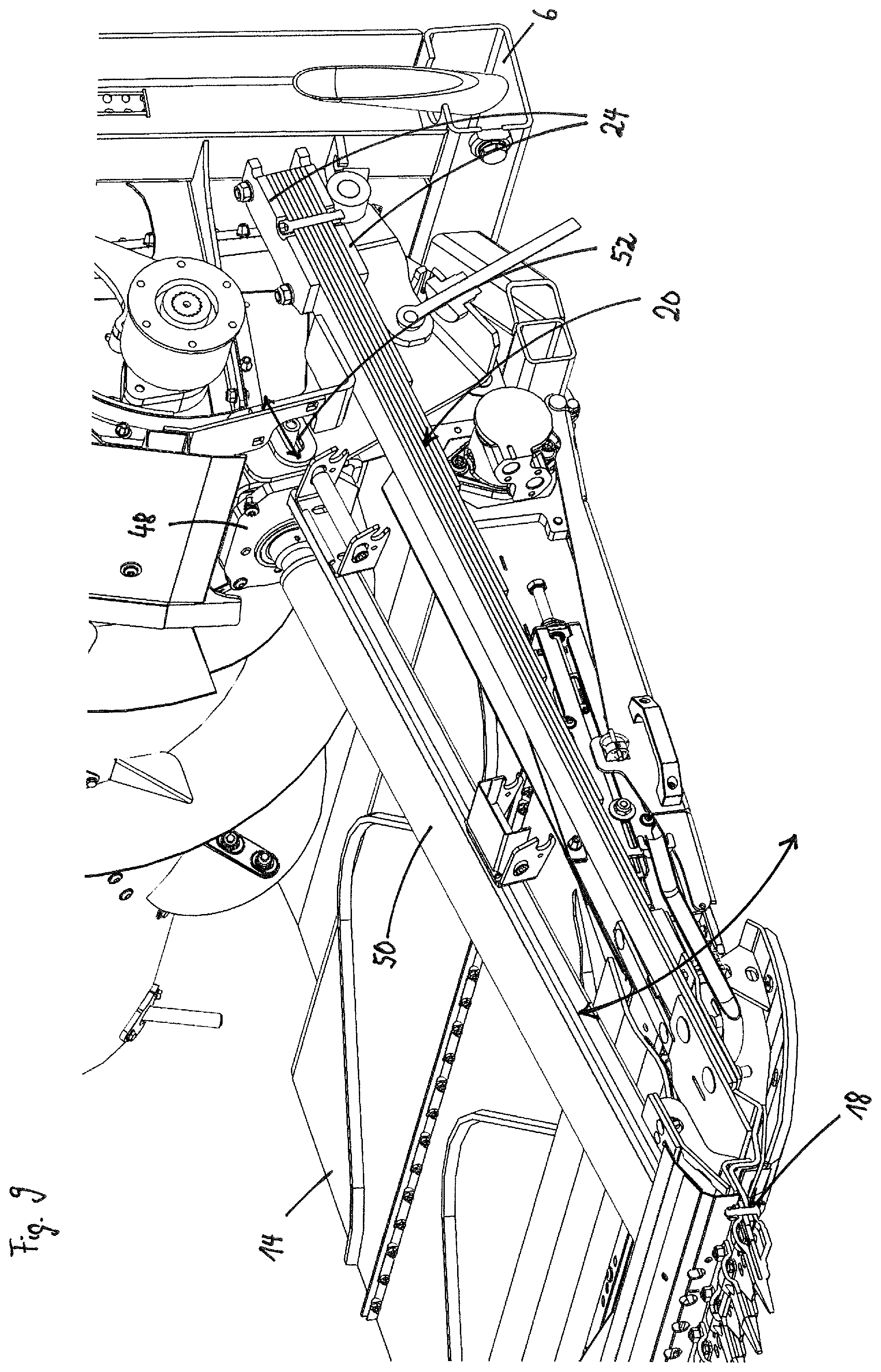 Patent US12426539 Figure 8 – Cutting mechanism with leaf spring assembly as a cutting element support