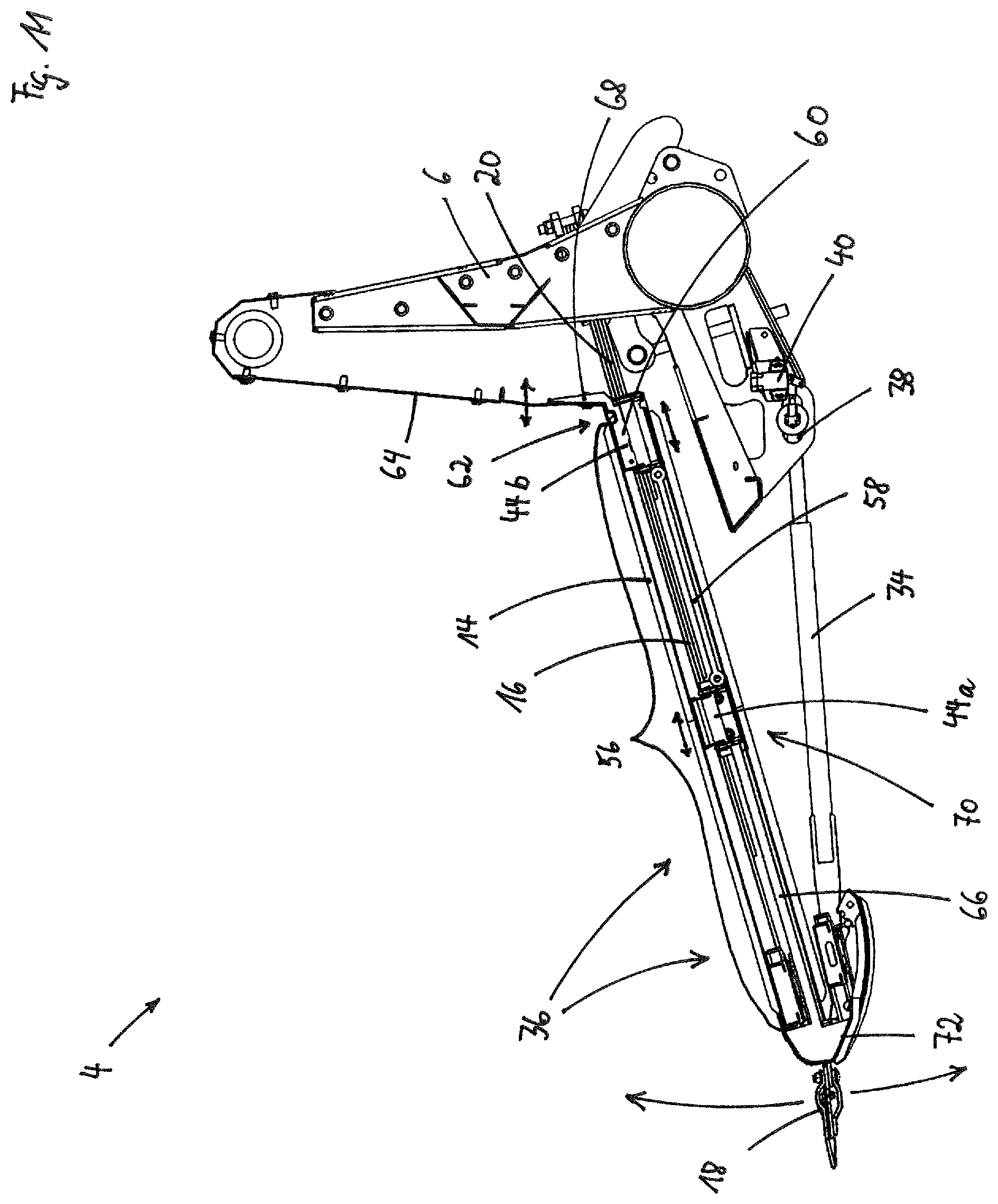 Patent US12426539 Figure 10 – Cutting mechanism with leaf spring assembly as a cutting element support
