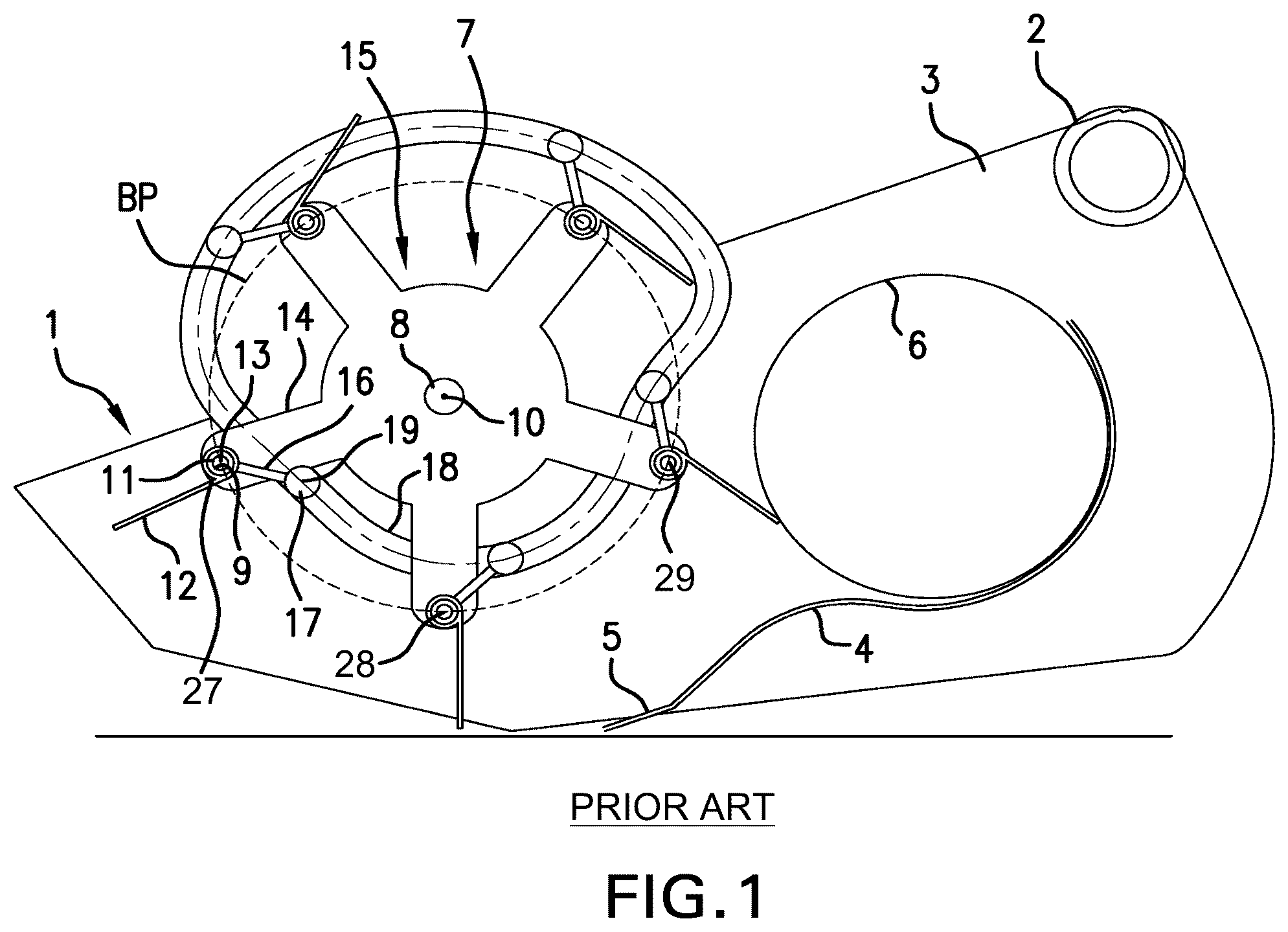 Patent US12426541 Figure 1 – Harvesting cam reel with convertible transport mode