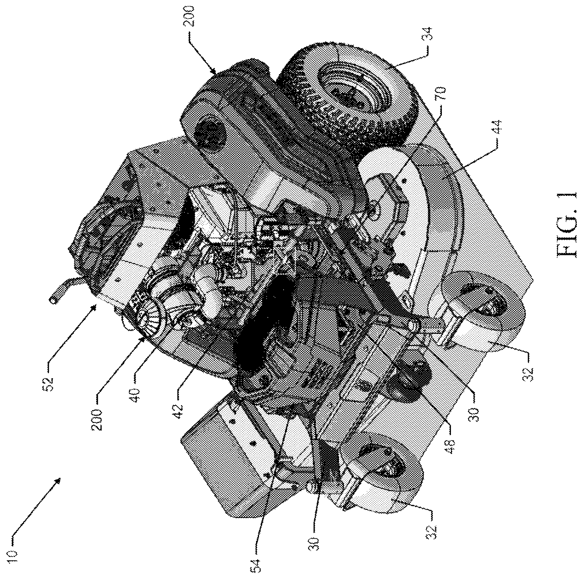 Patent US12426544 Figure 1 – Stand-on lawn care vehicle with adjustable neutral position