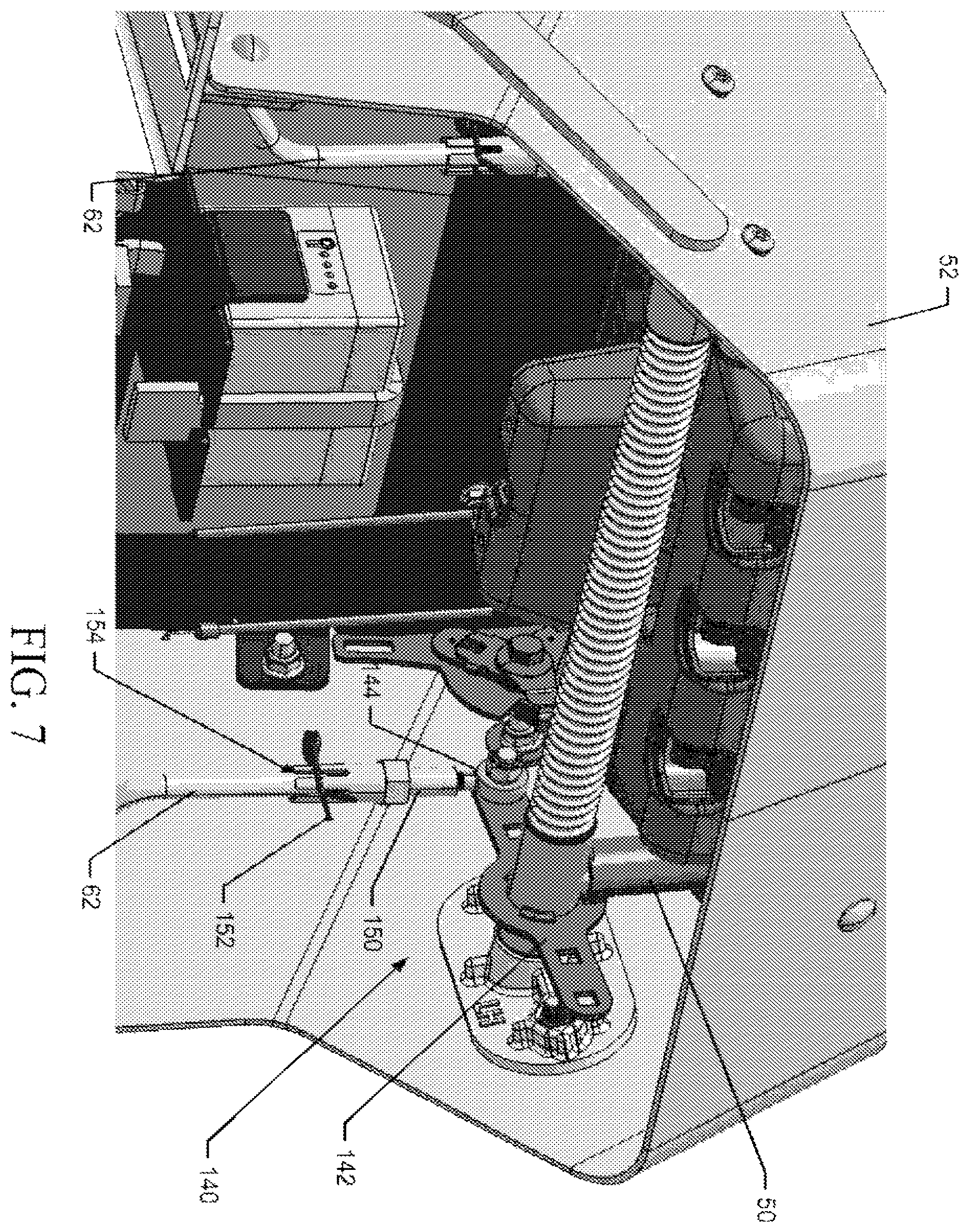 Patent US12426544 Figure 7 – Stand-on lawn care vehicle with adjustable neutral position