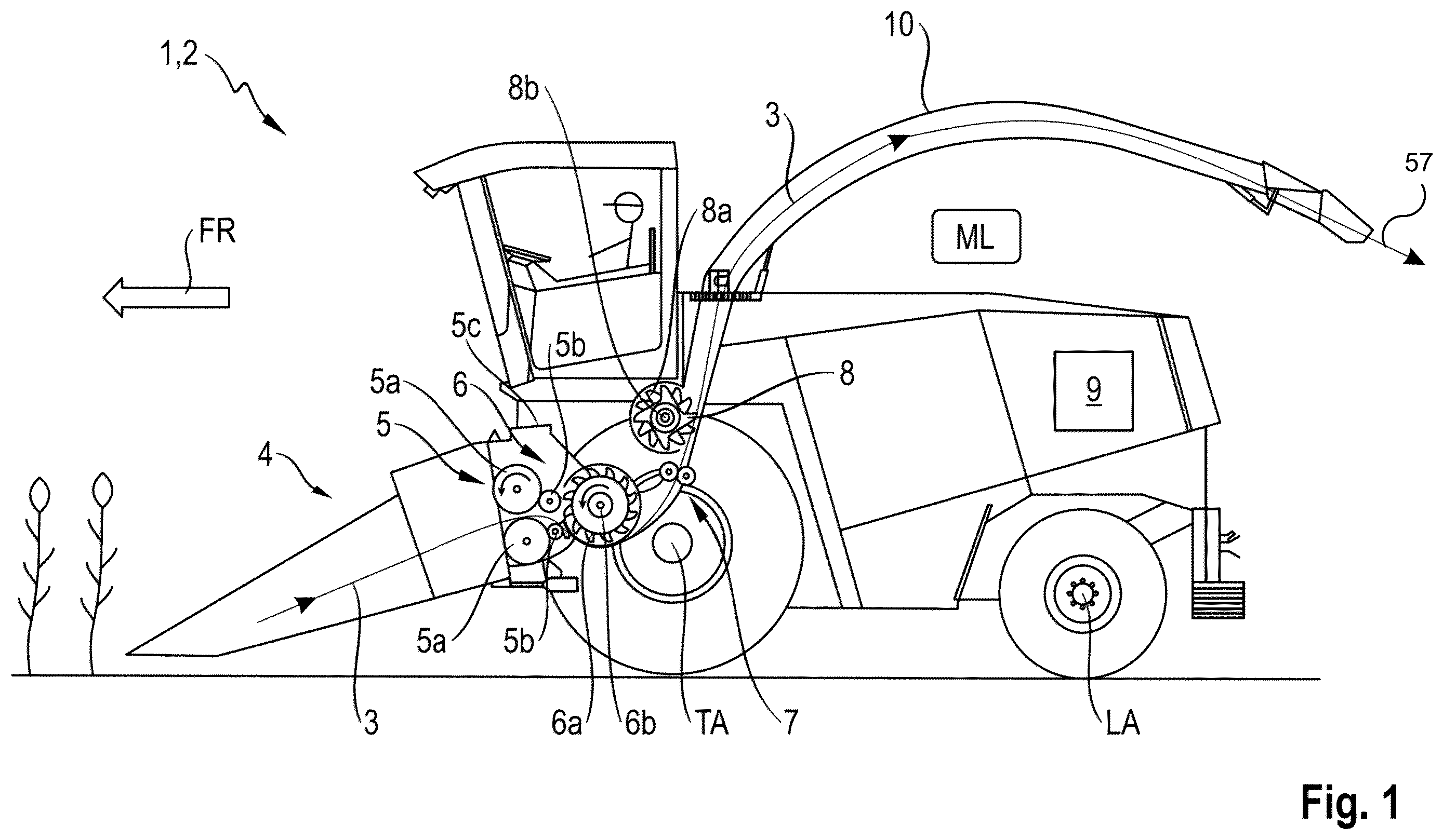 Patent US12426545 Figure 1 – Drive system for a self-propelling harvester