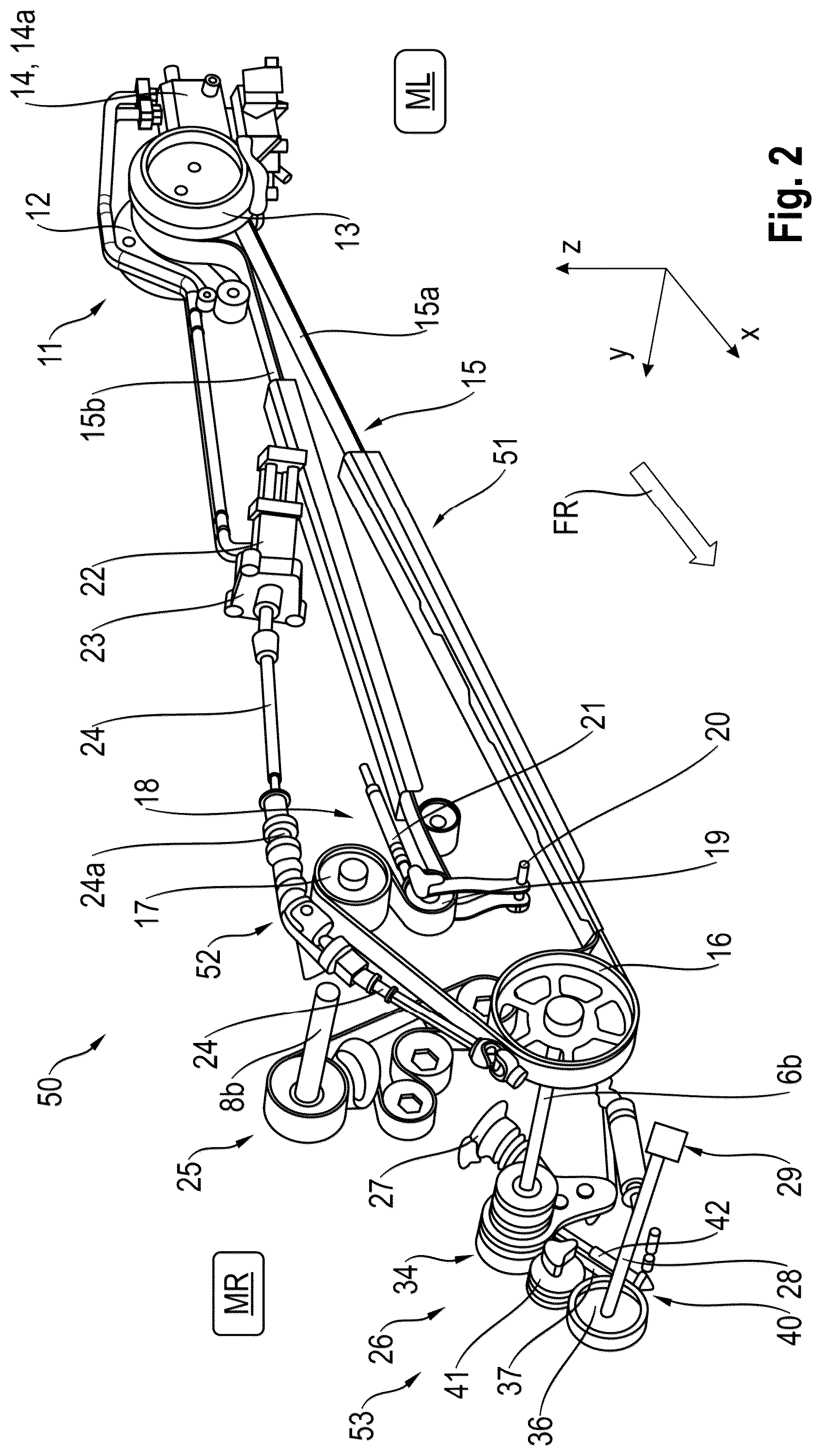 Patent US12426545 Figure 2 – Drive system for a self-propelling harvester