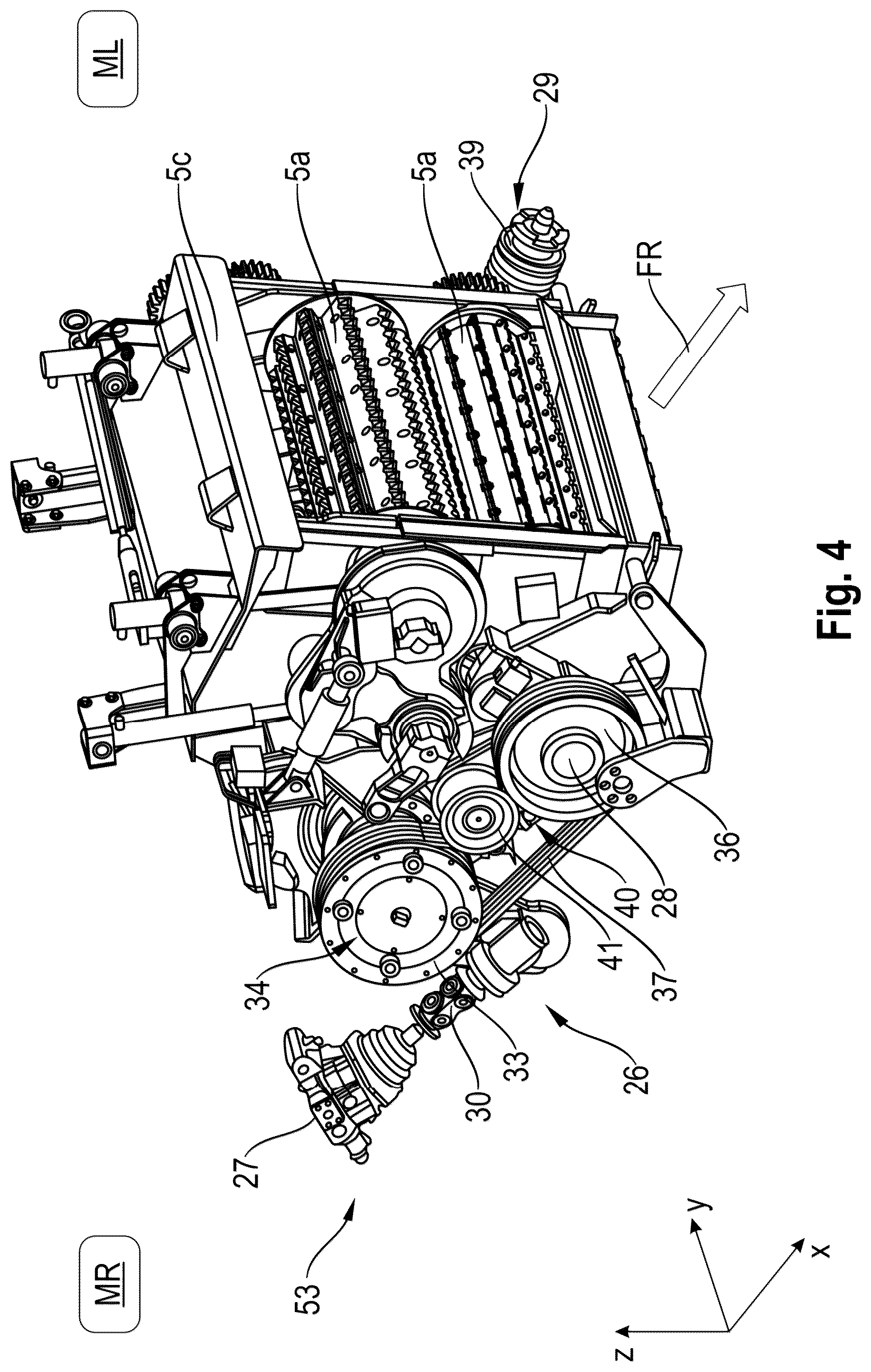 Patent US12426545 Figure 4 – Drive system for a self-propelling harvester