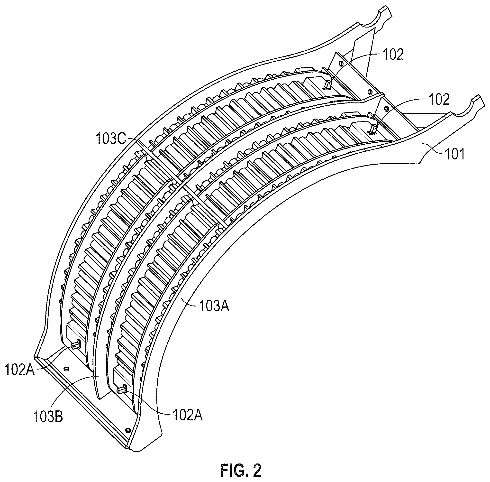 Patent US12426548 Figure 2 – Systems for regulating the flow of material other than grain through common concaves while simultaneously equalizing the flow of grain through common concaves