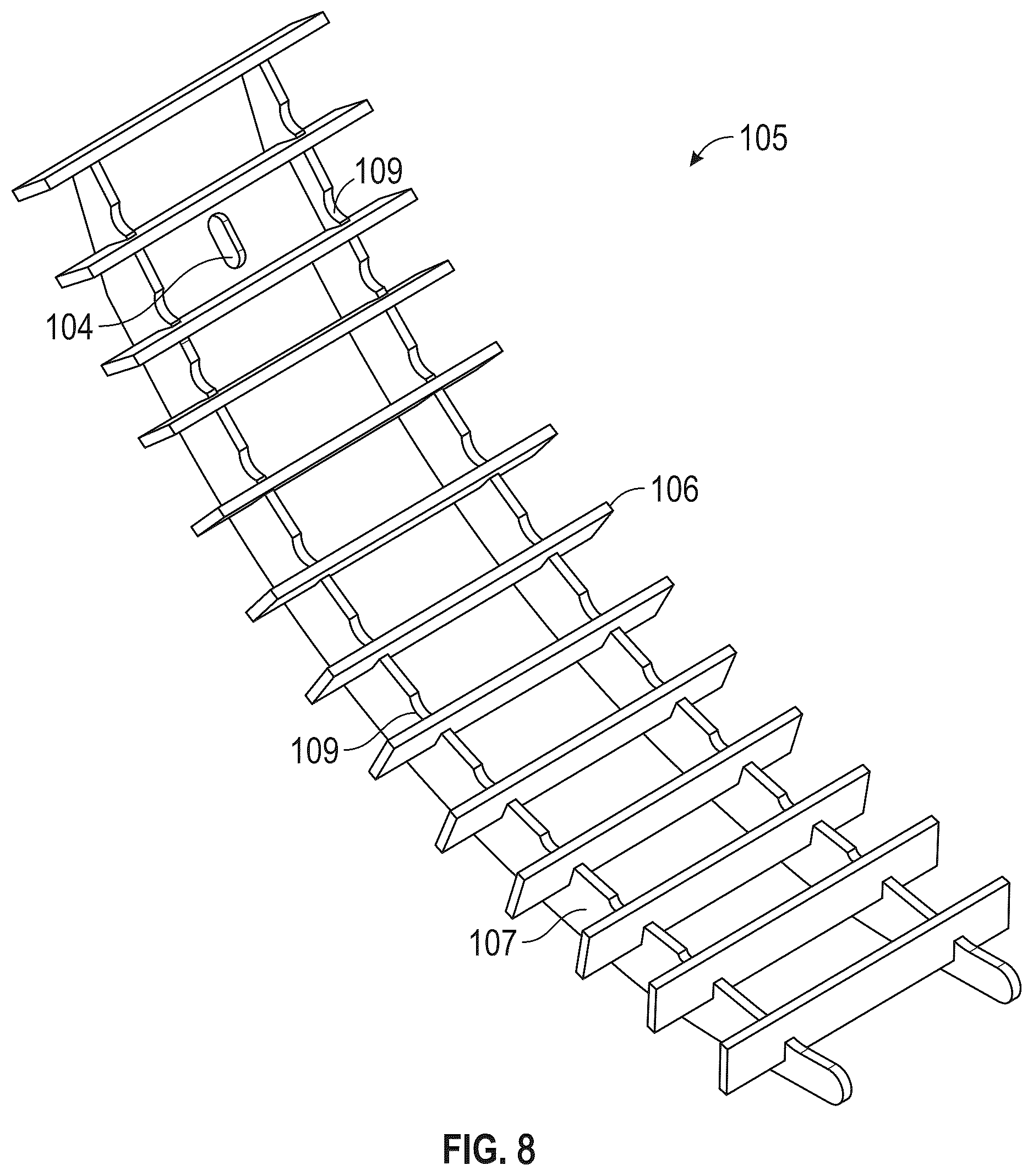 Patent US12426548 Figure 8 – Systems for regulating the flow of material other than grain through common concaves while simultaneously equalizing the flow of grain through common concaves