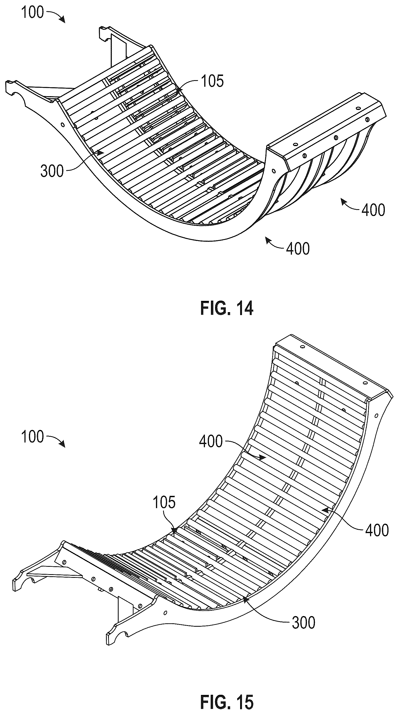Patent US12426548 Figure 12 – Systems for regulating the flow of material other than grain through common concaves while simultaneously equalizing the flow of grain through common concaves