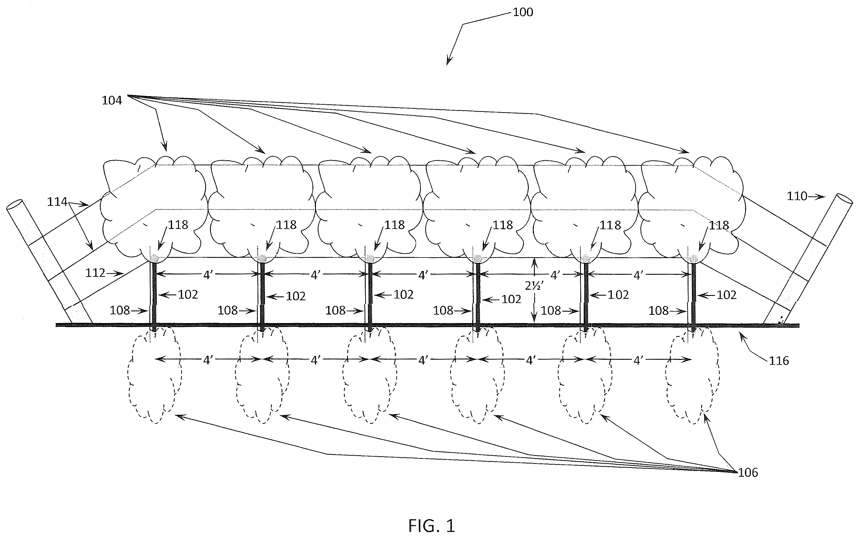 Patent US12426551 Figure 1 – In-ground clustering for plants